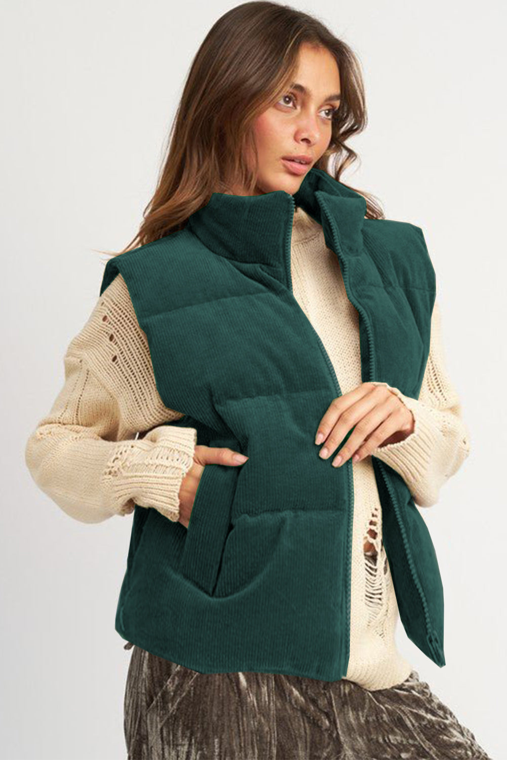 Corduroy Puffer Vest