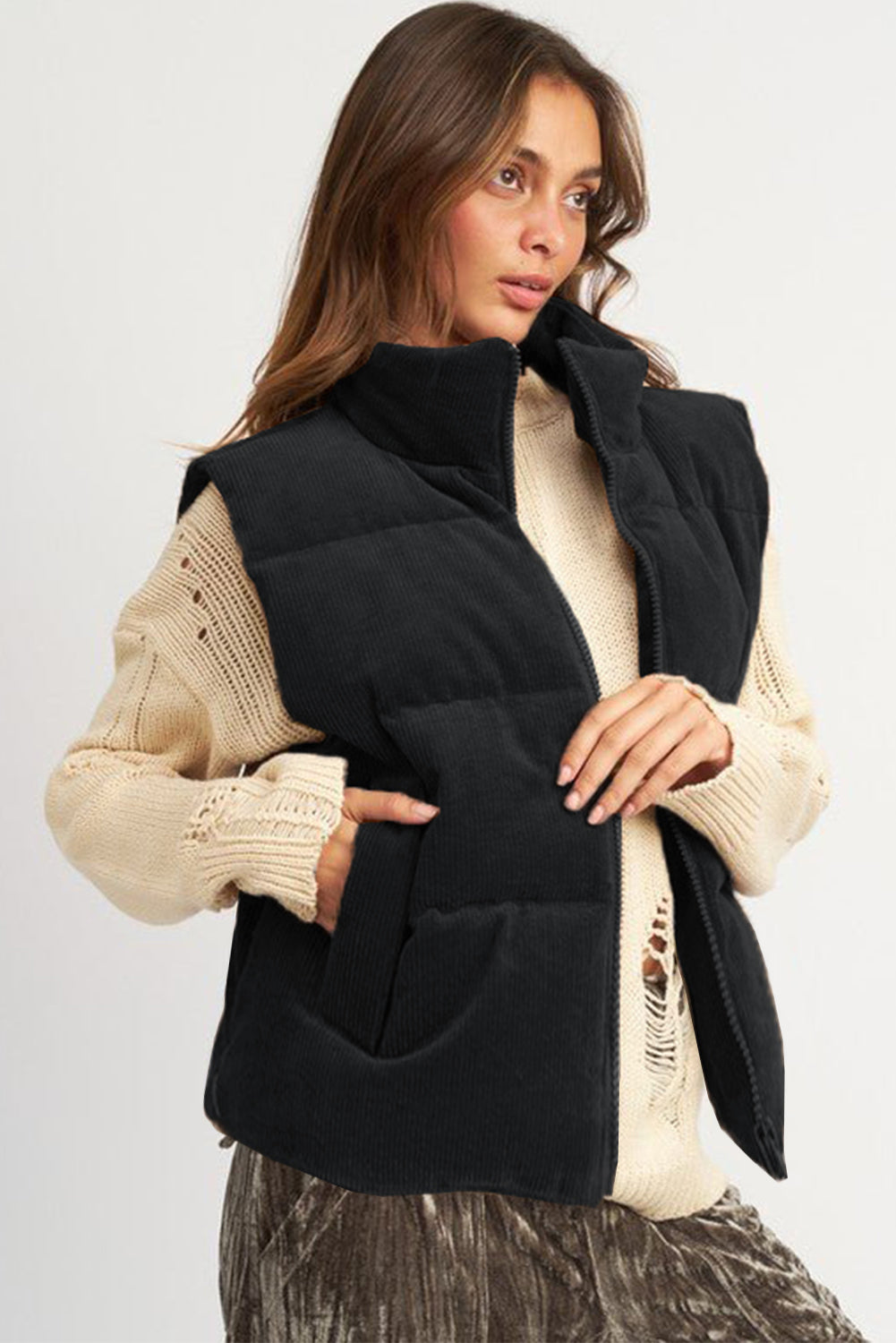Corduroy Puffer Vest