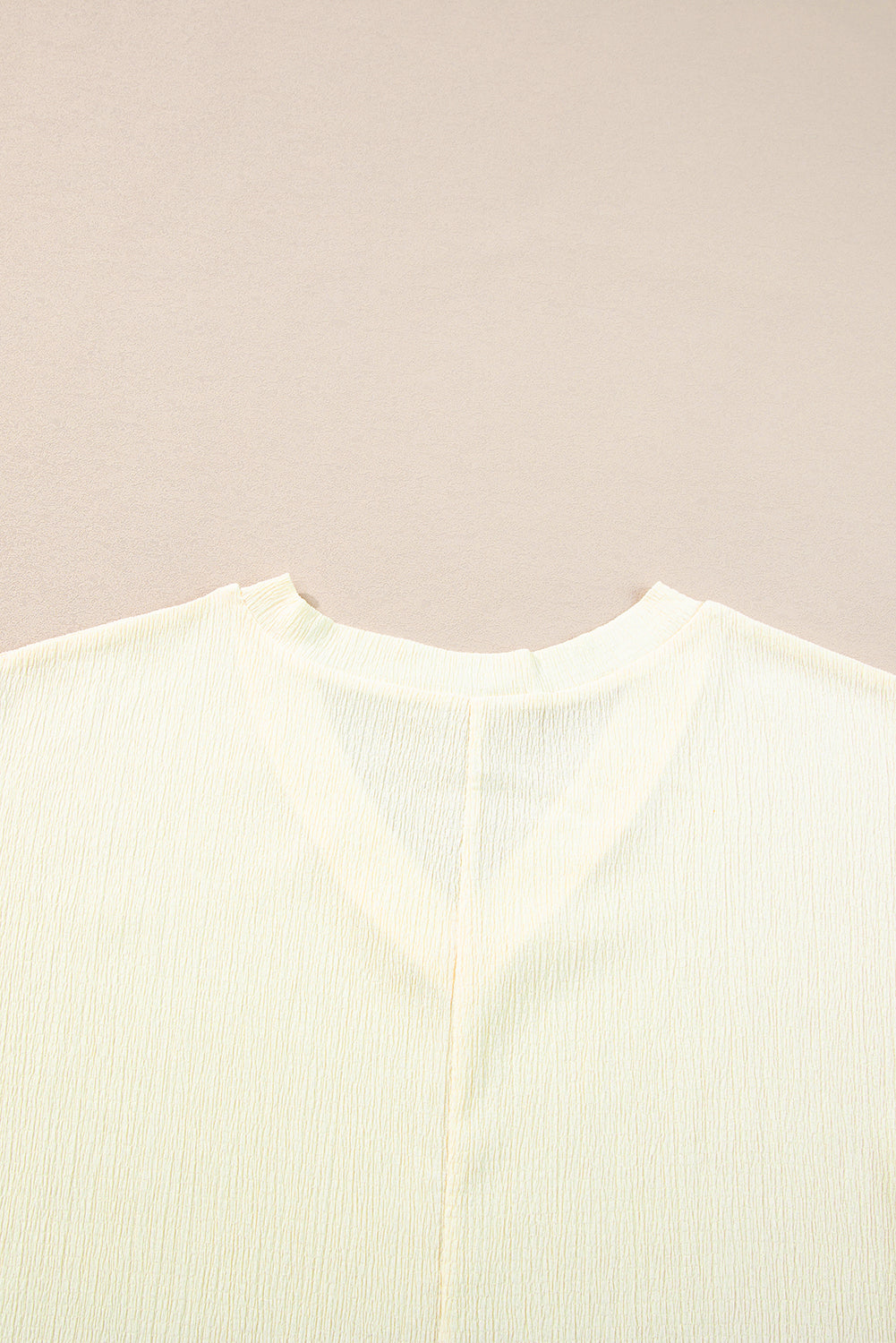 Basic Plain Textured V Neck T-Shirt