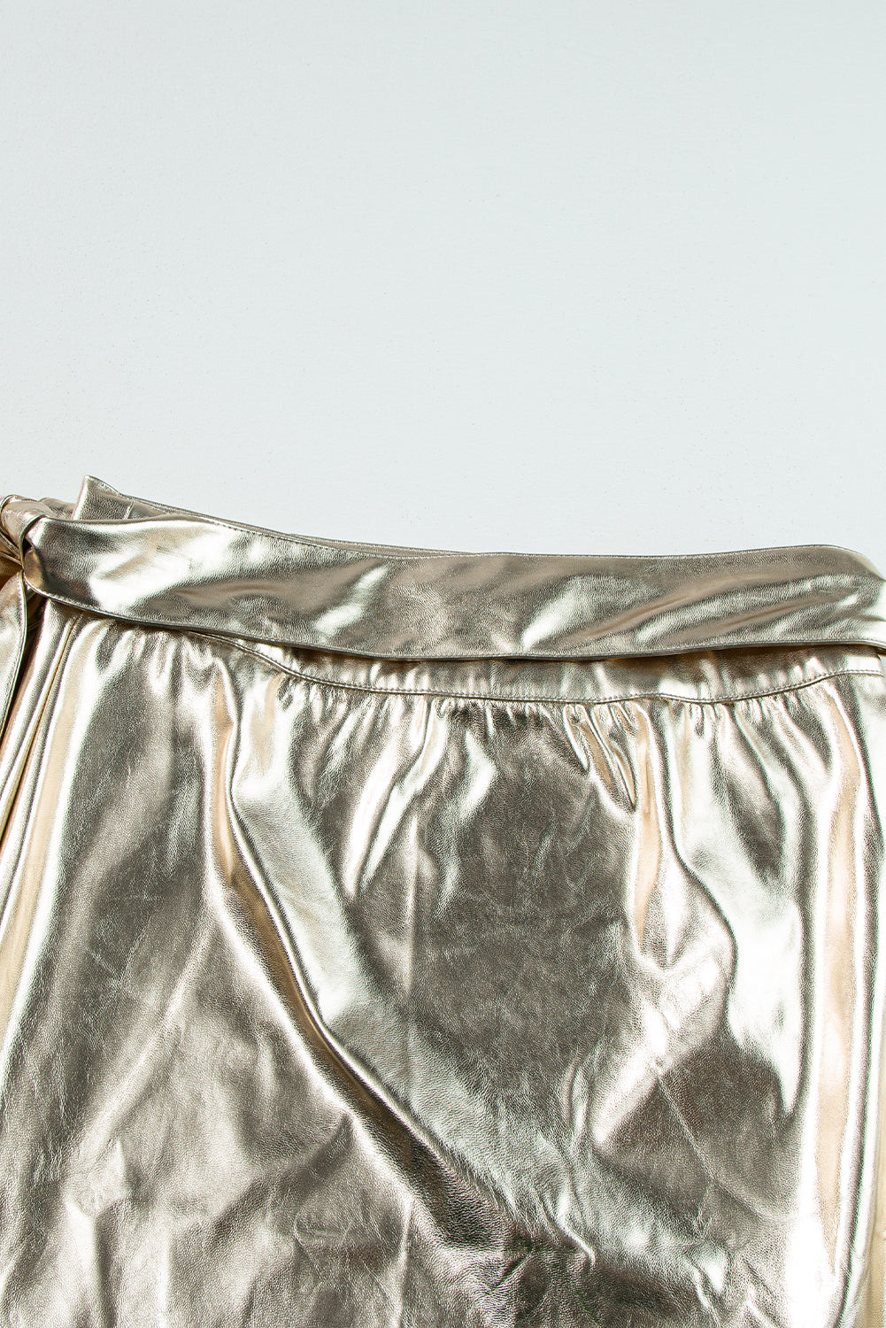 Aurum Knotted Metallic Midi Skirt