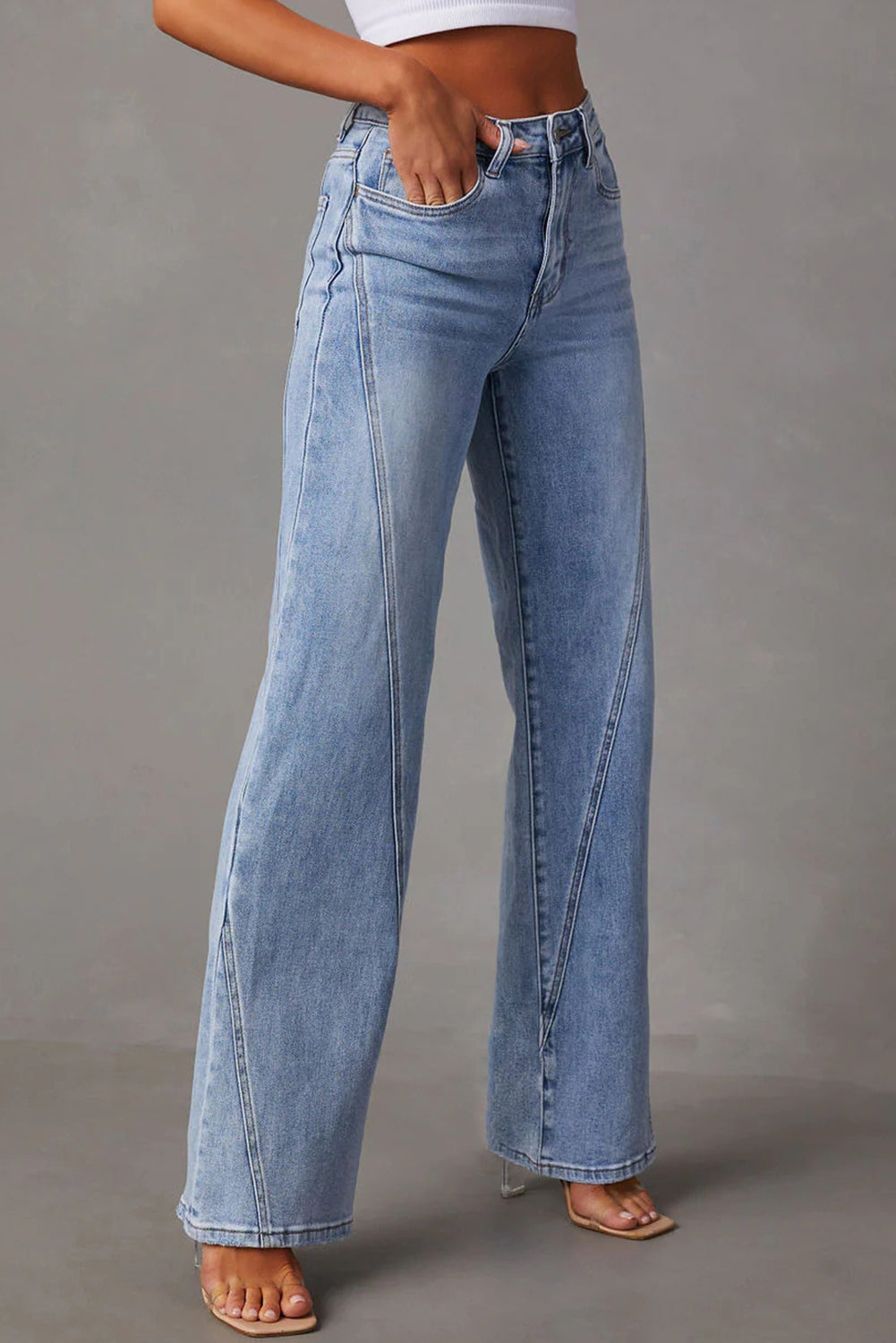 Ashleigh Blue Mid-rise Straight Jeans