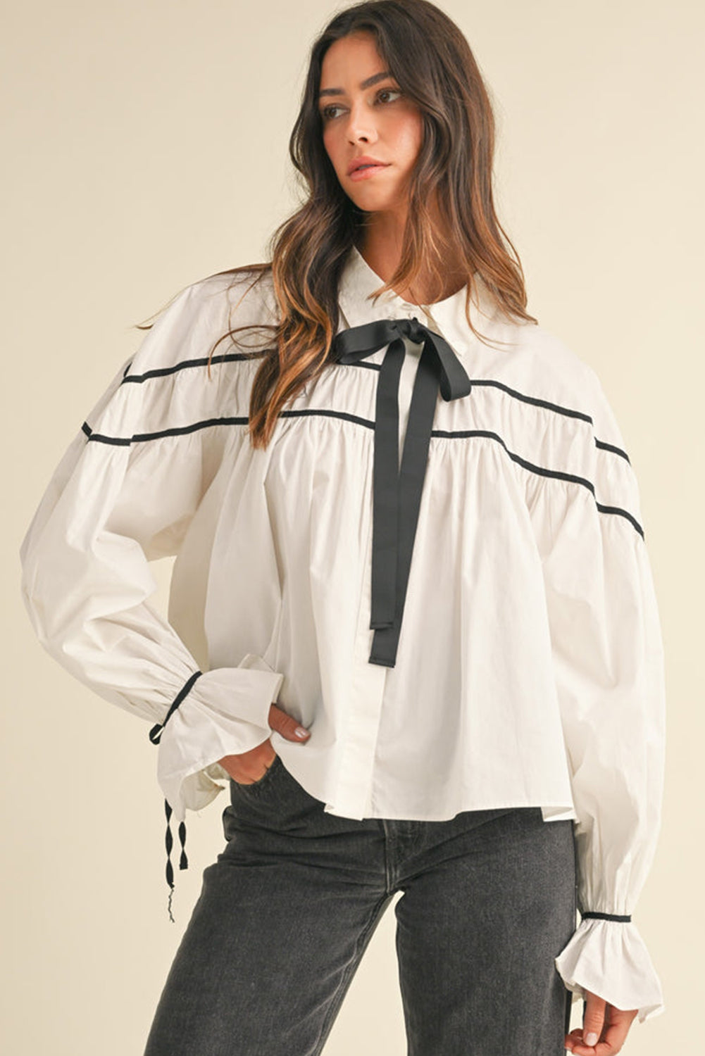 Emily Bow-knot Button-up Blouse
