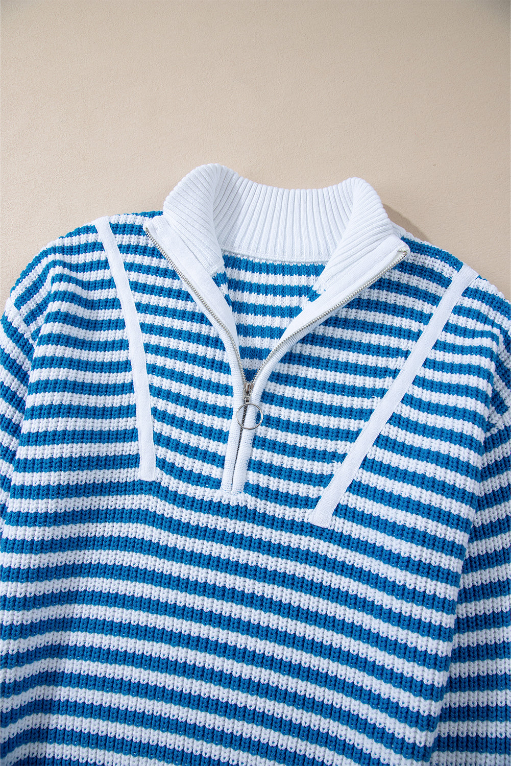 Nylah Striped Half-Zip Sweater