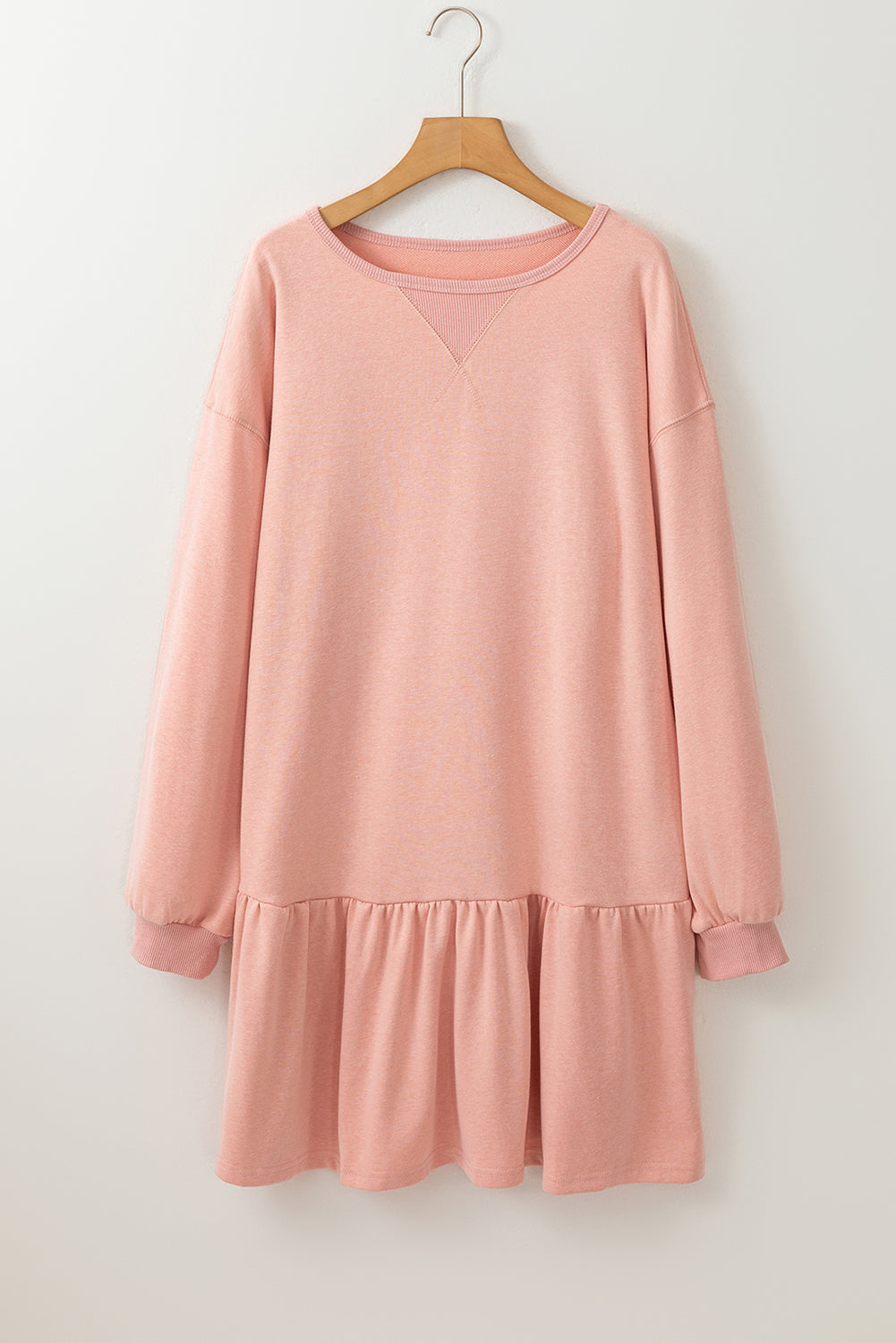 Ruffle Hem Mini Sweatshirt Dress