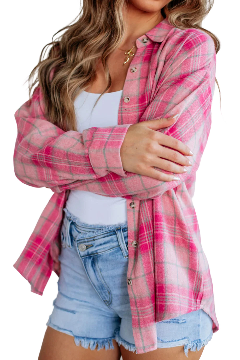 Kansas Pink Plaid Long Sleeve Shirt