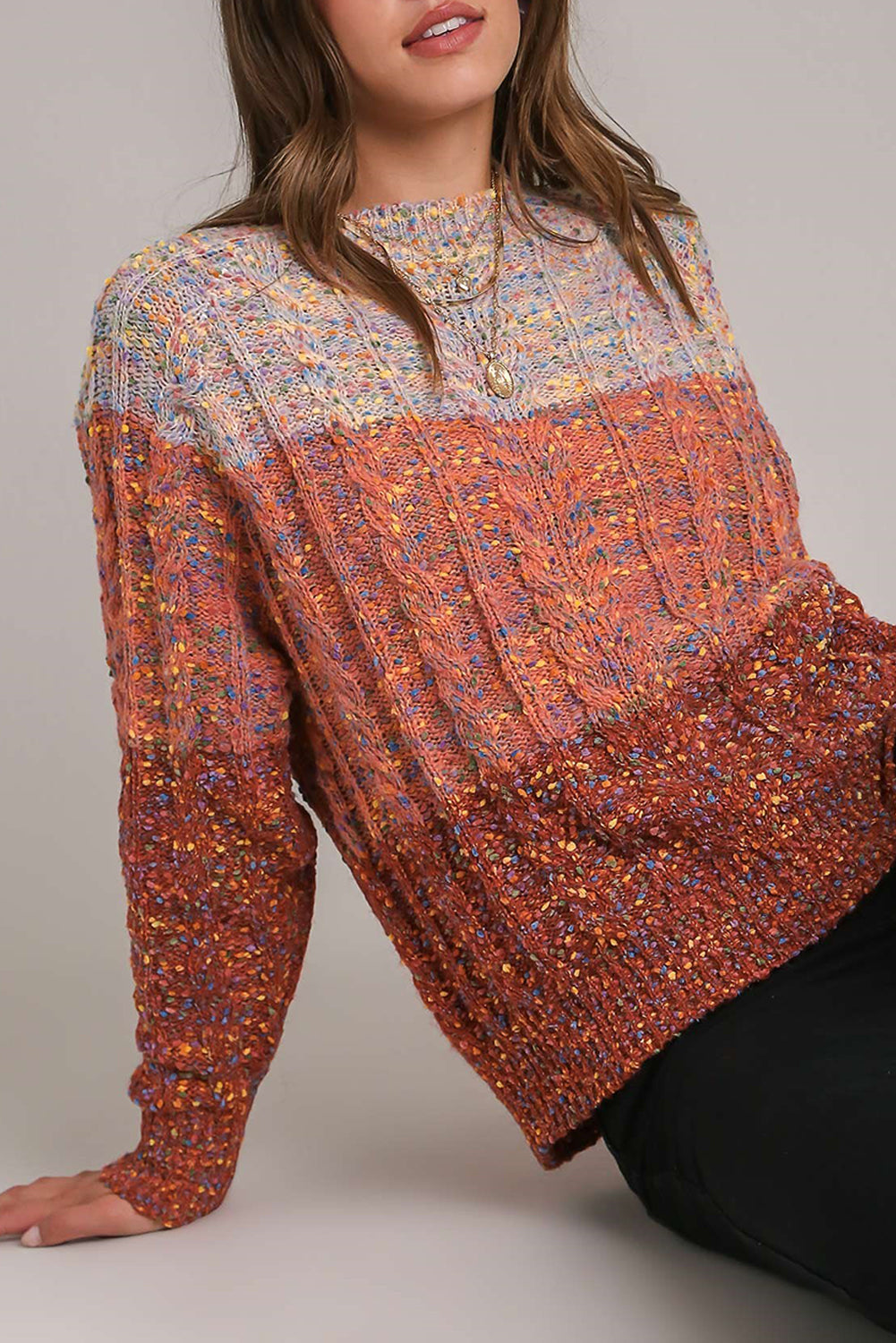 Confetti Colorblock Knit Sweater