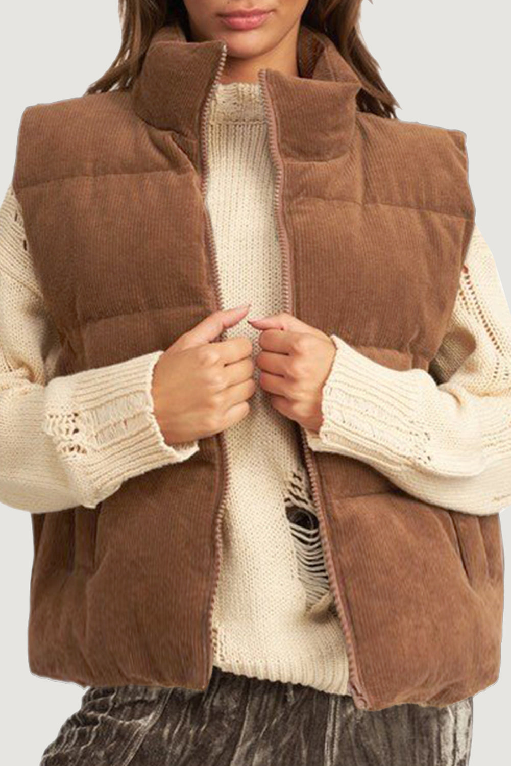 Corduroy Puffer Vest