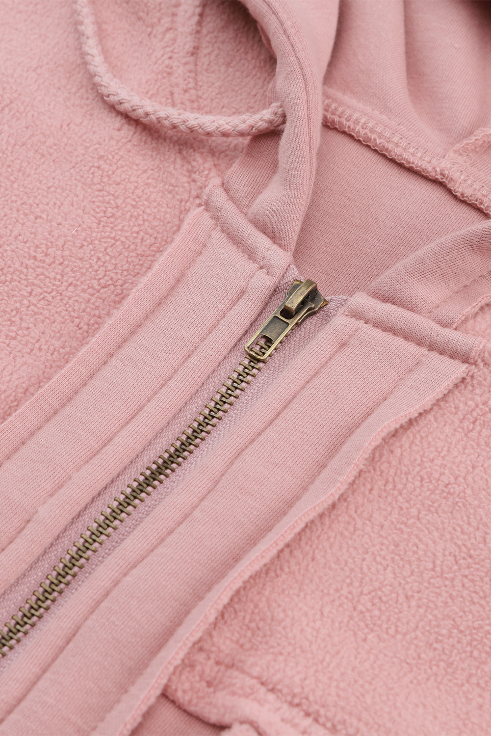 Flap Pockets Bishop Sleeve Zip Up Hoodie