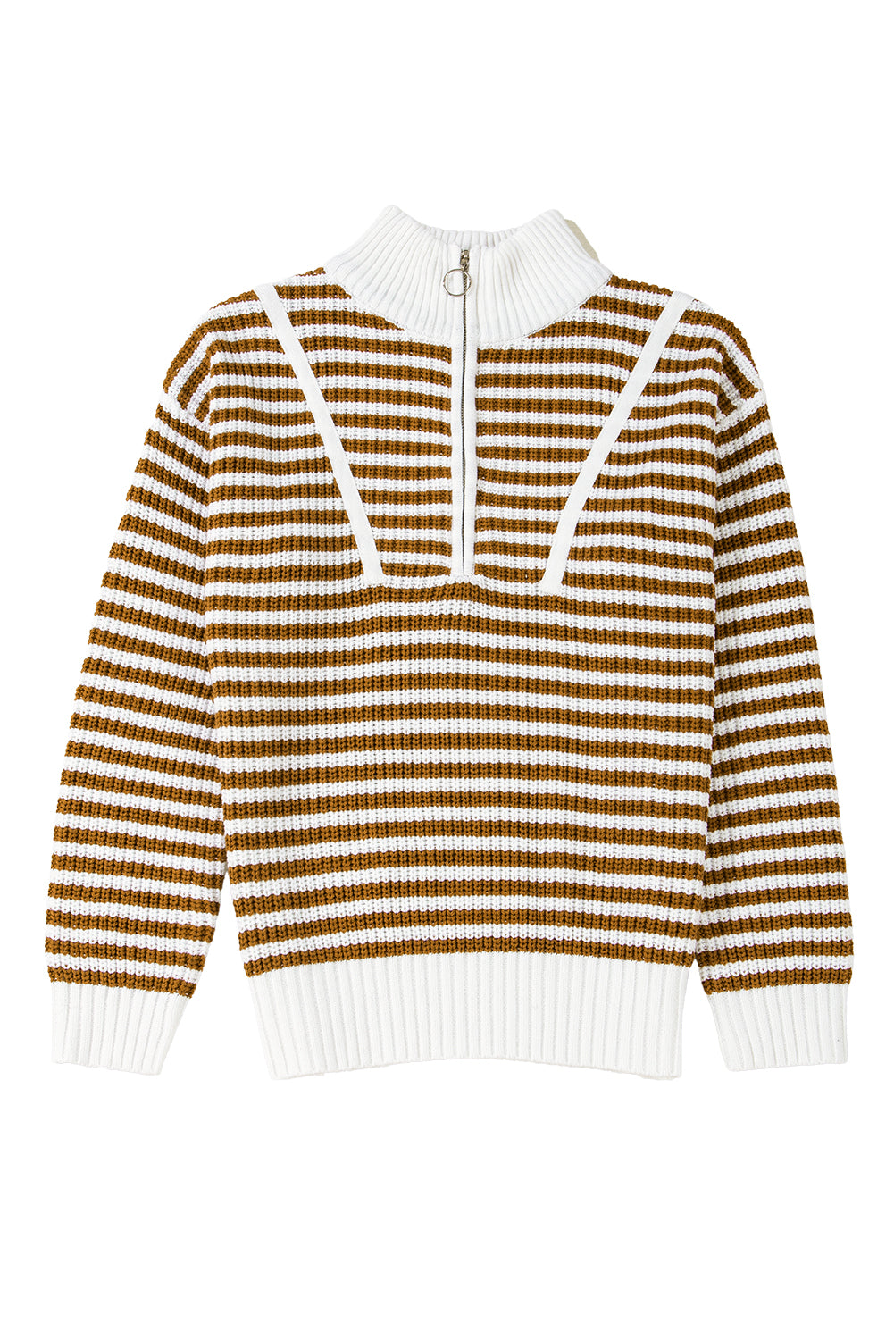 Nylah Striped Half-Zip Sweater