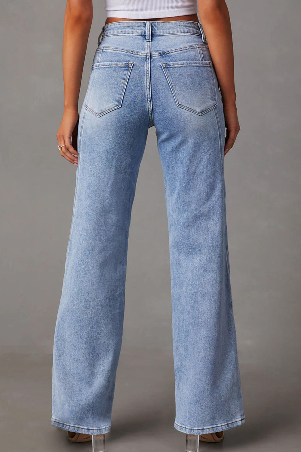 Ashleigh Blue Mid-rise Straight Jeans
