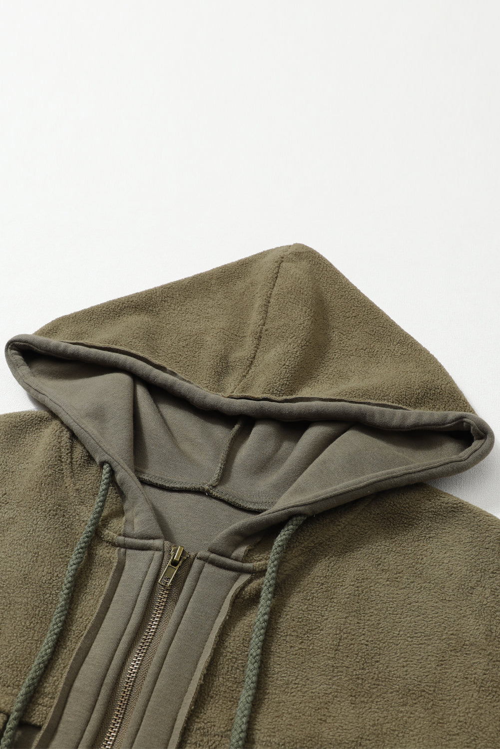 Flap Pockets Bishop Sleeve Zip Up Hoodie