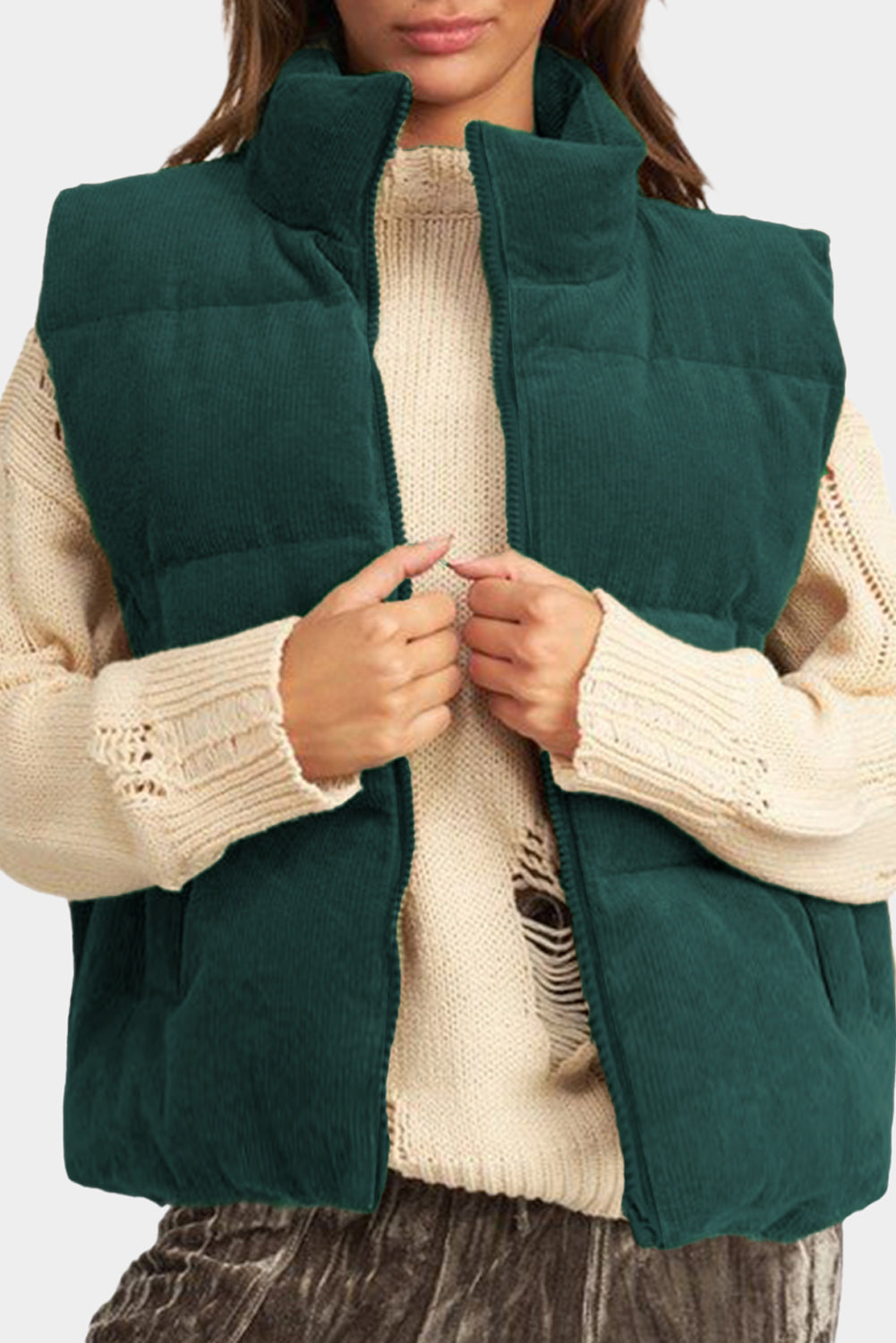 Corduroy Puffer Vest