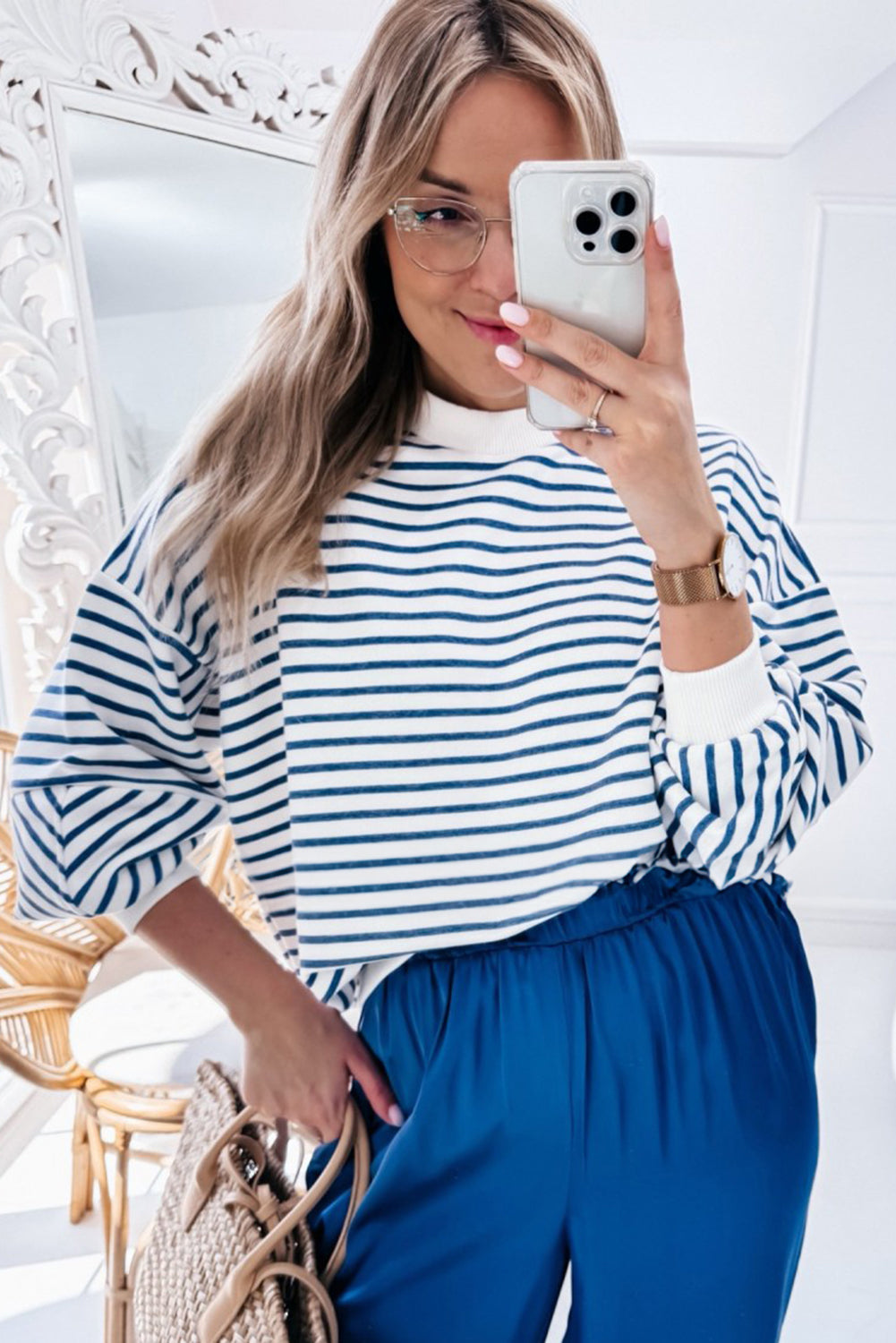 Mia Striped Oversized Sweatshirt