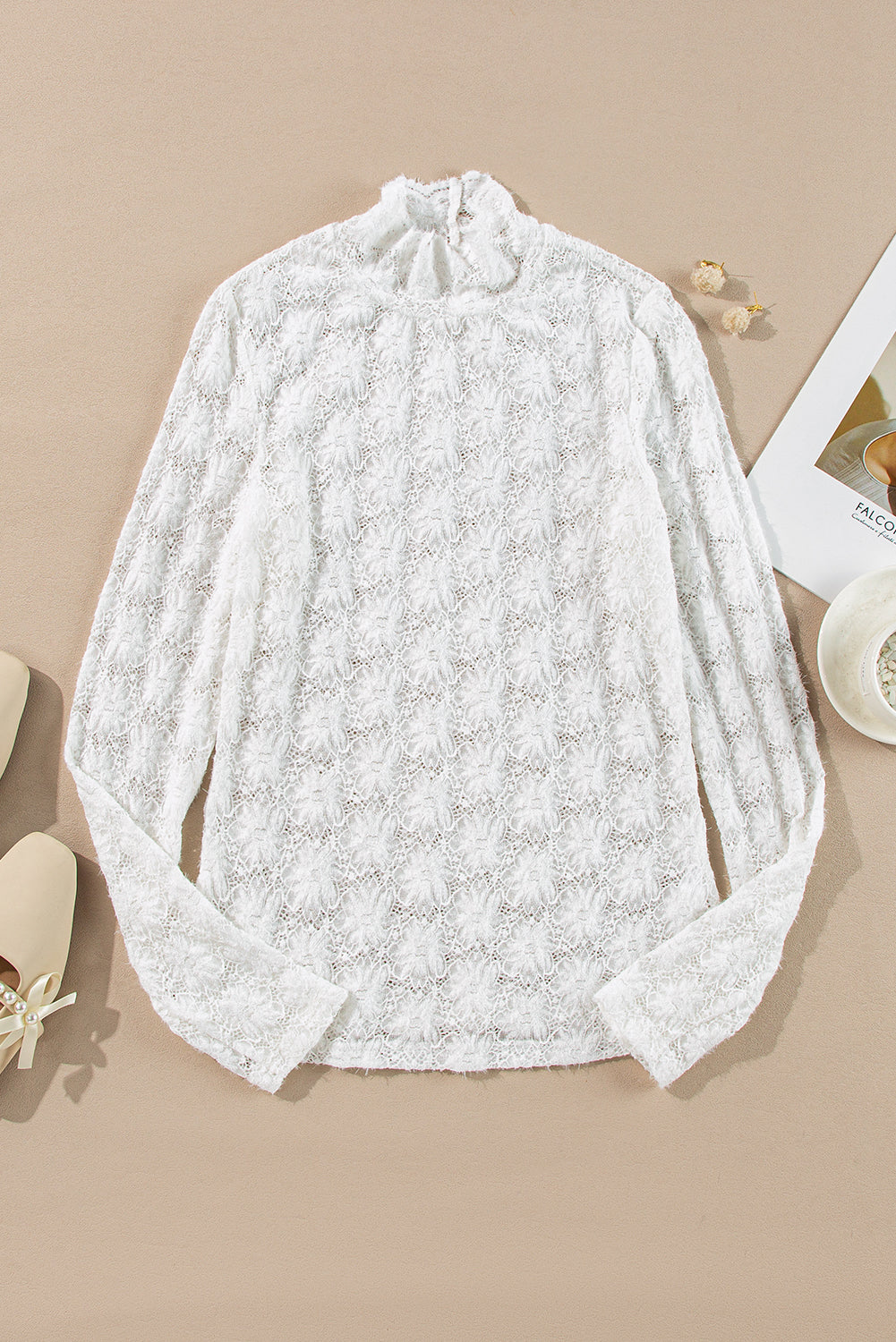 Anastasia Lace Mock Neck Top