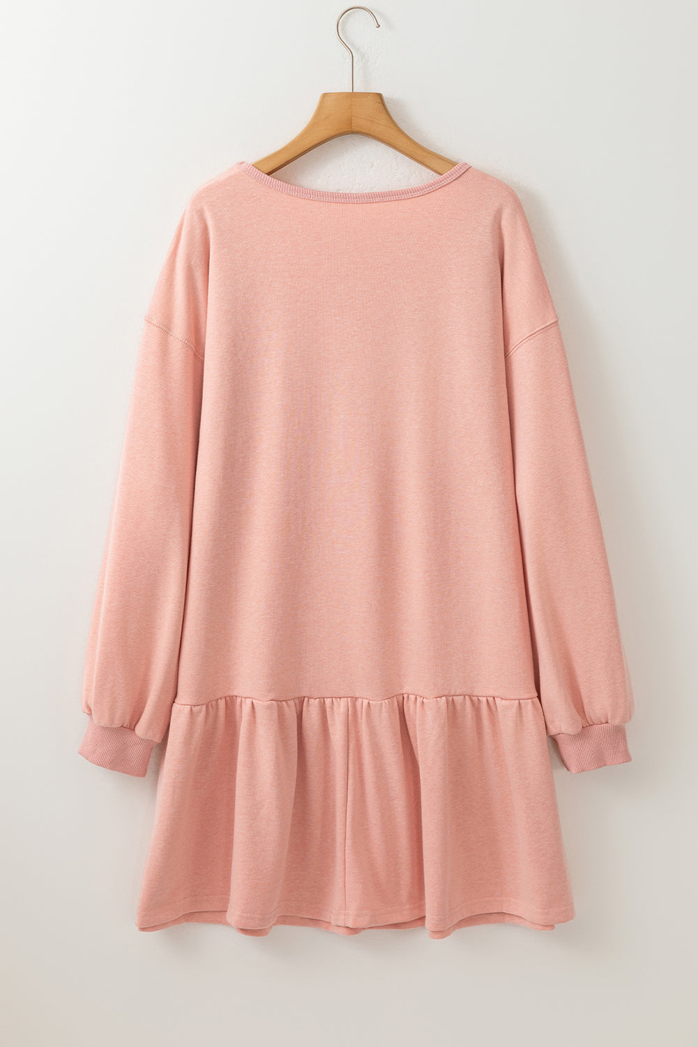 Ruffle Hem Mini Sweatshirt Dress