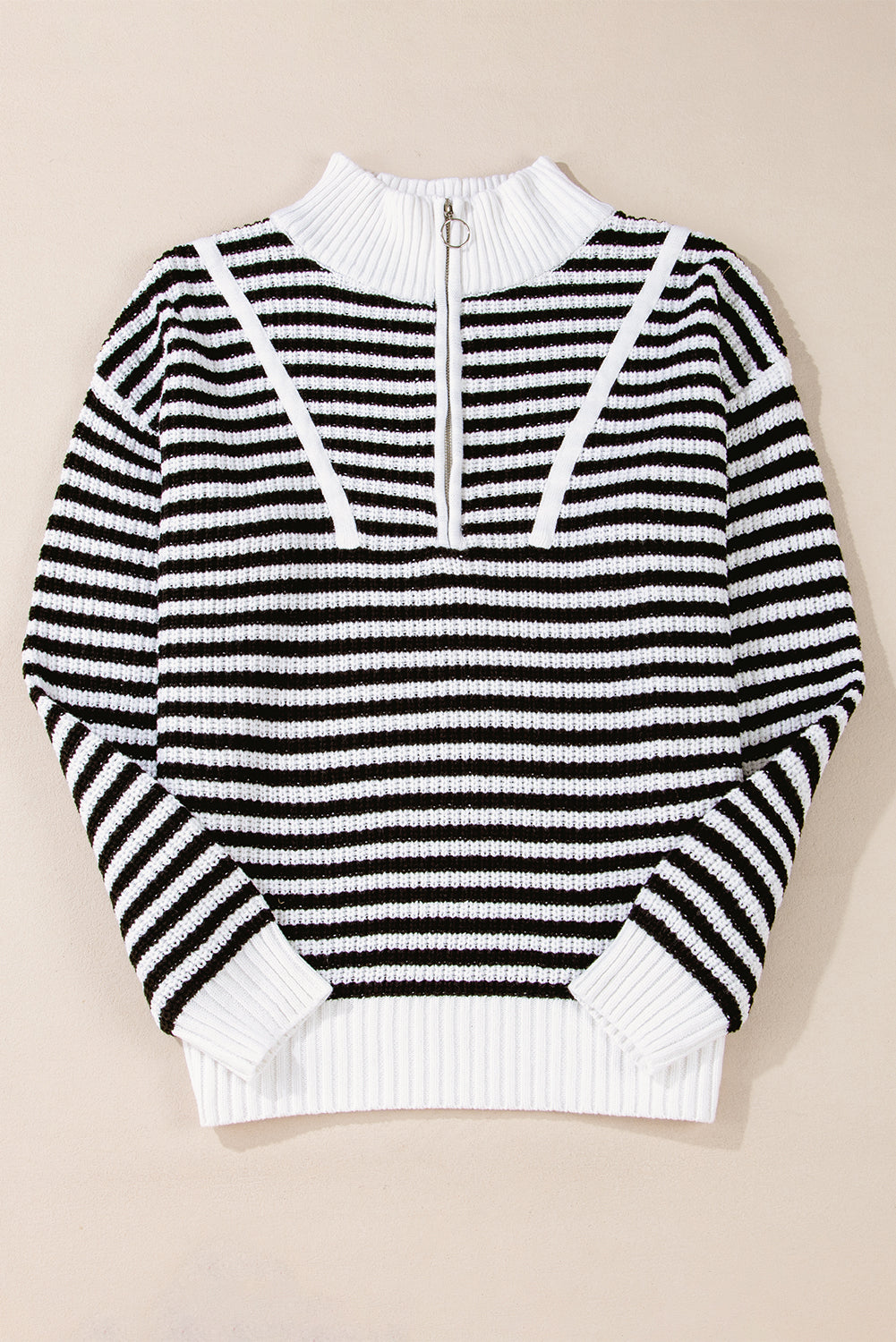 Nylah Striped Half-Zip Sweater