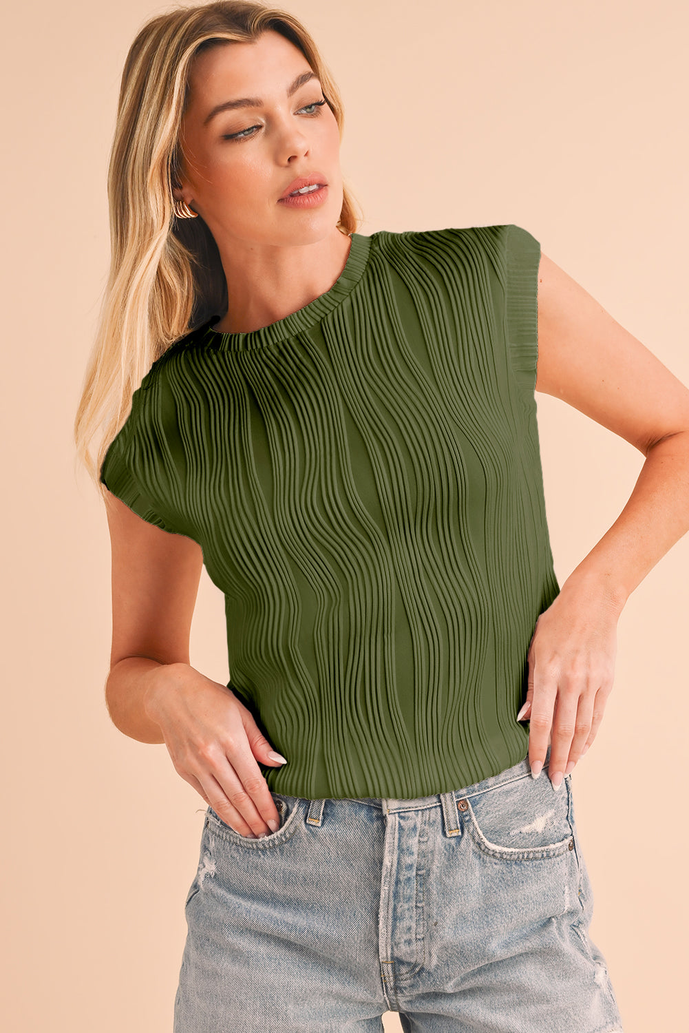 Hailey Wavy Textured Top