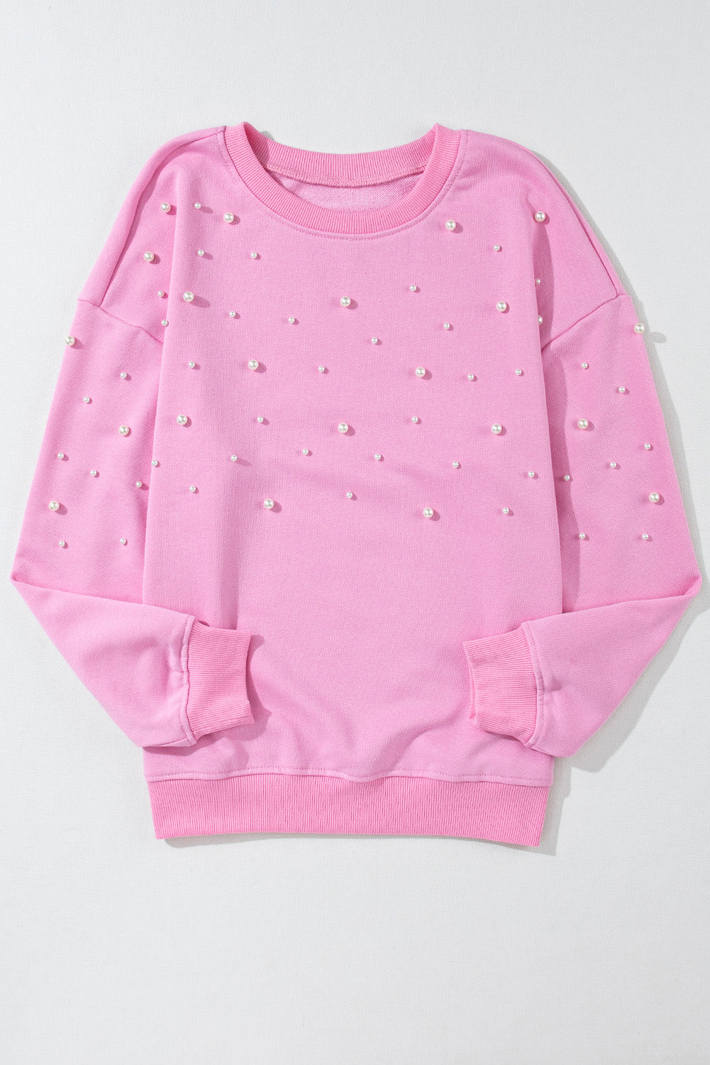 Ribbed Round Neck Sweatshirt