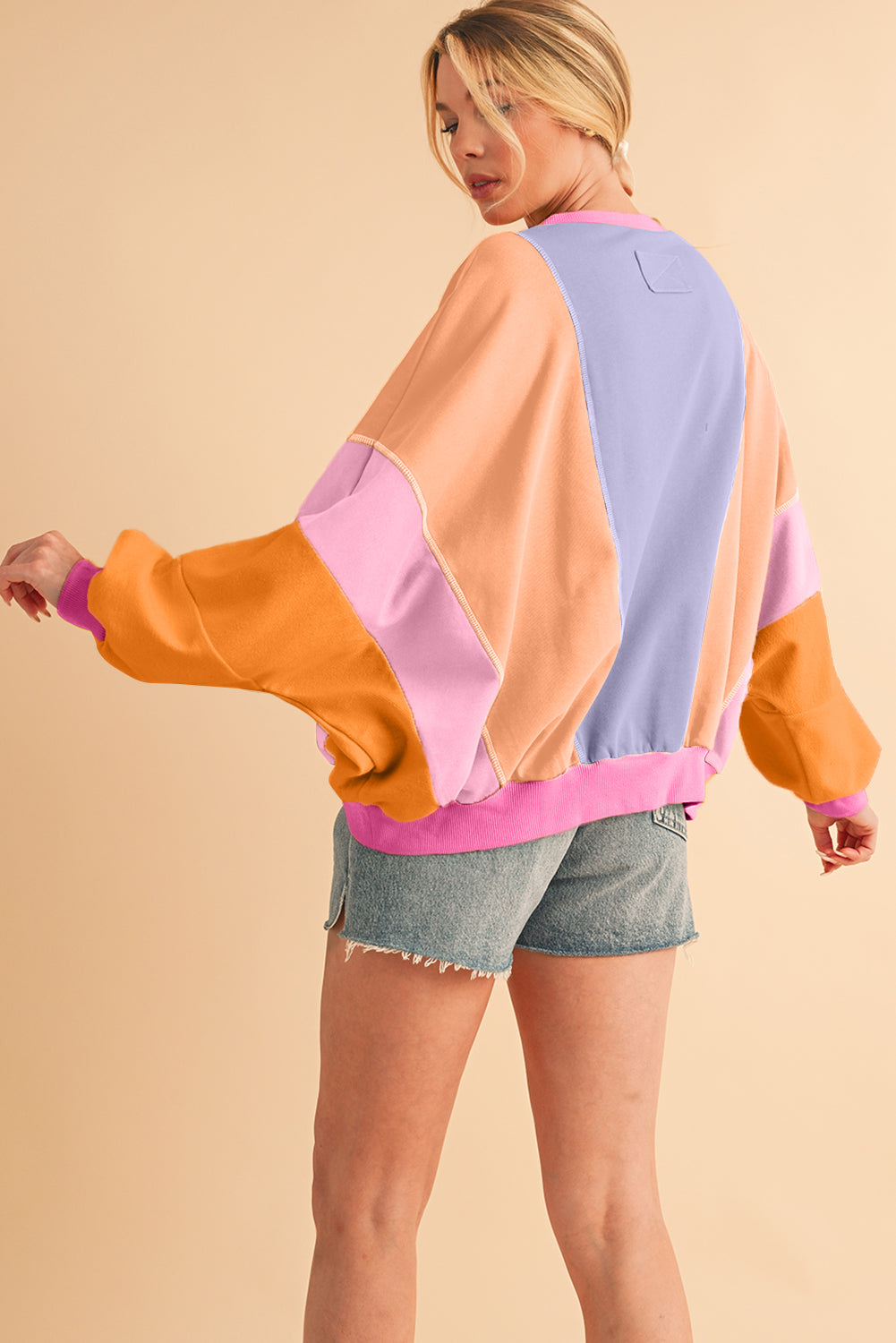 Noemi Colour-block Oversized Sweatshirt