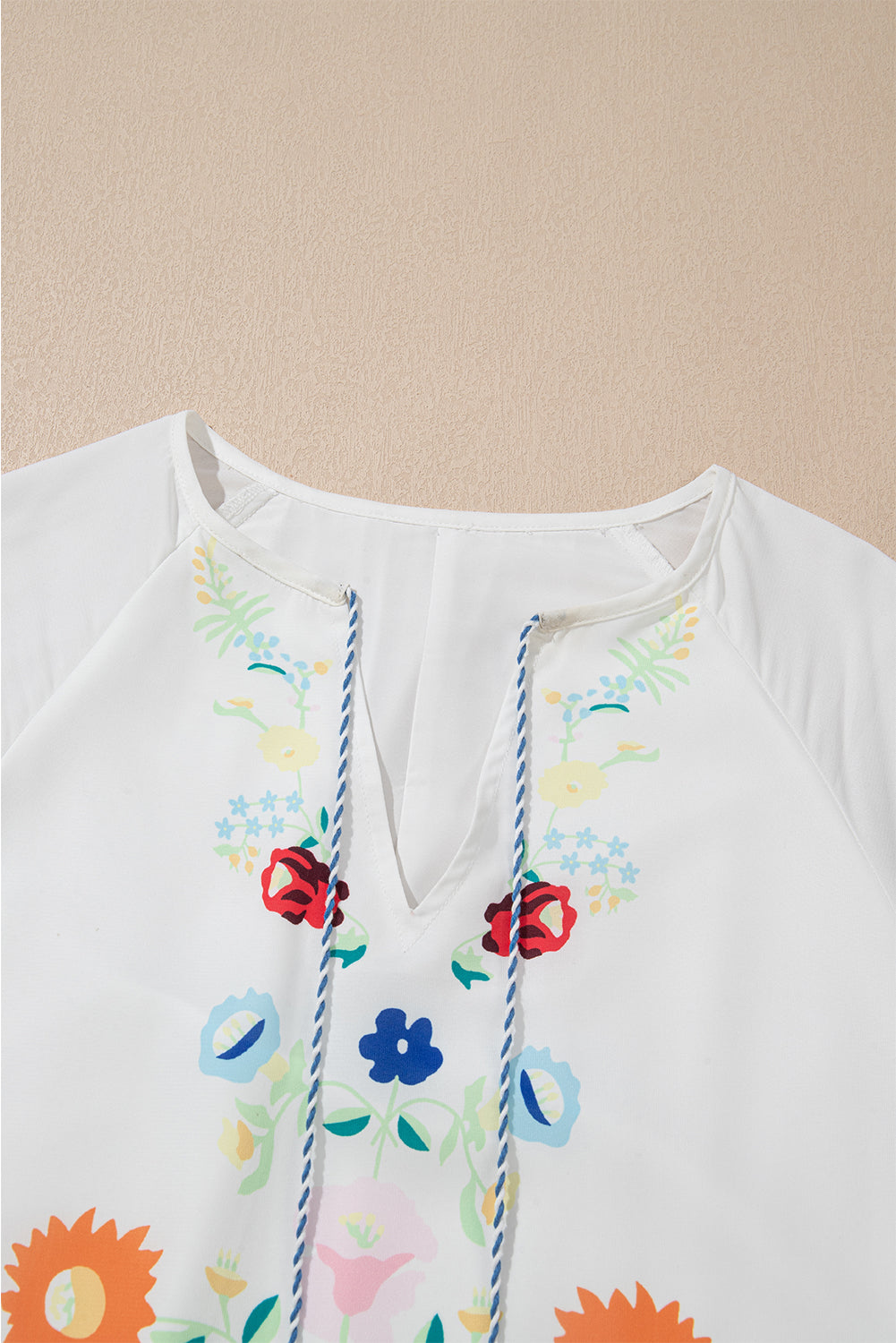 Fiona Floral Tassel Tie V-Neck Mini Dress