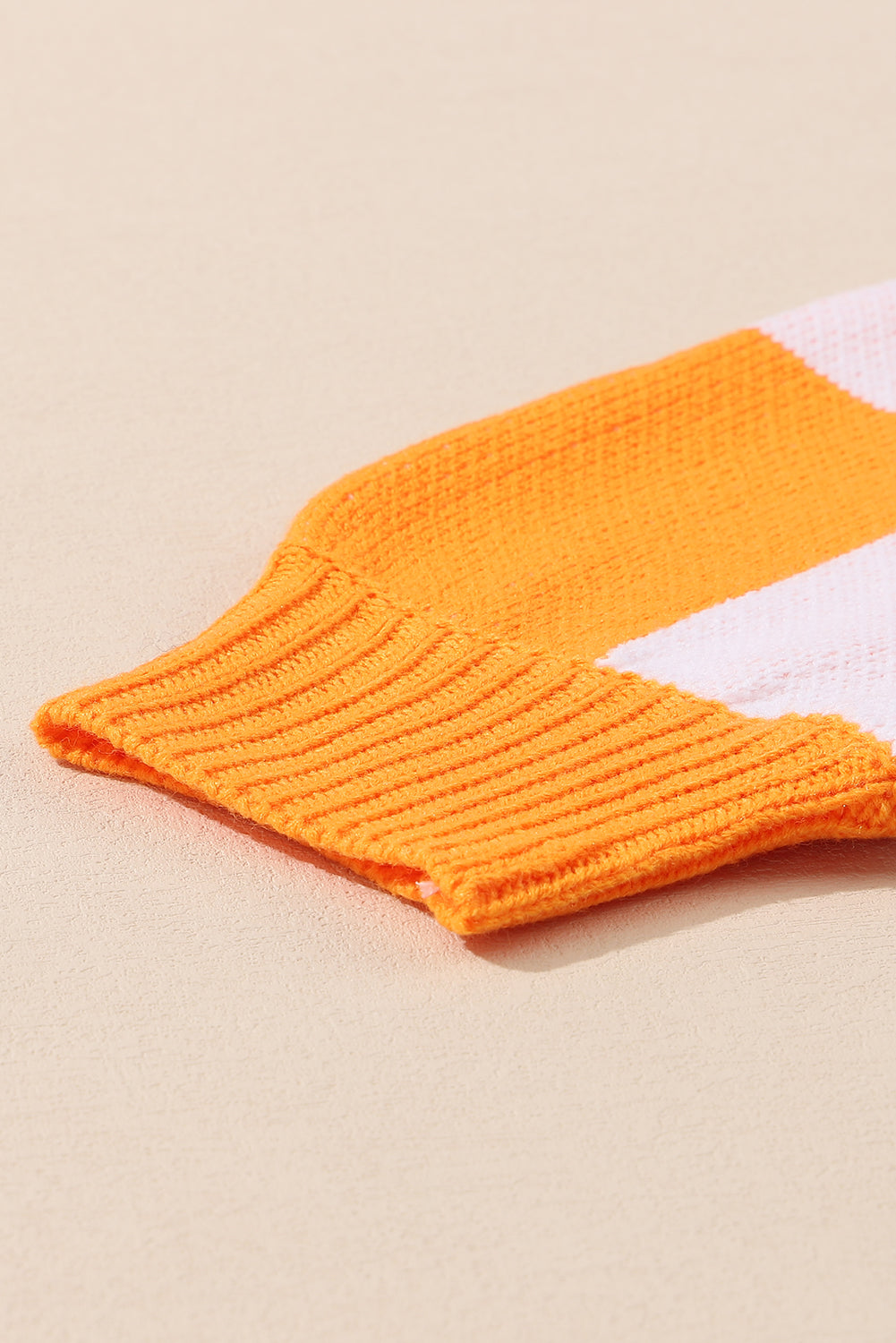 Checked Bishop Sleeve Pullover Sweater