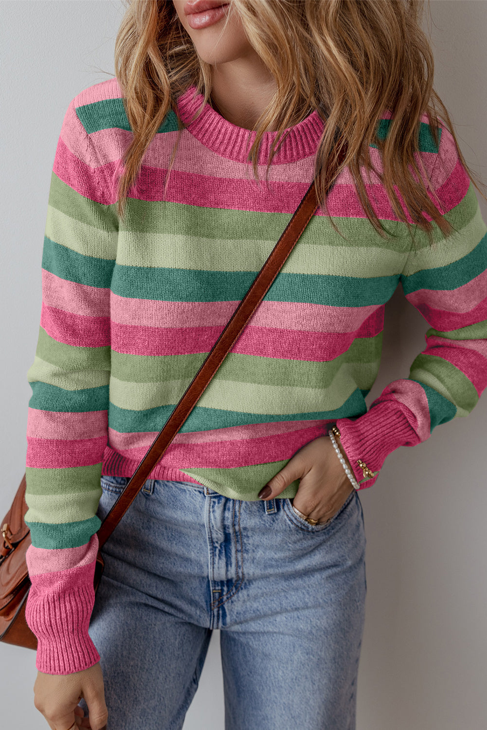 Myrah Striped Crew Neck Sweater