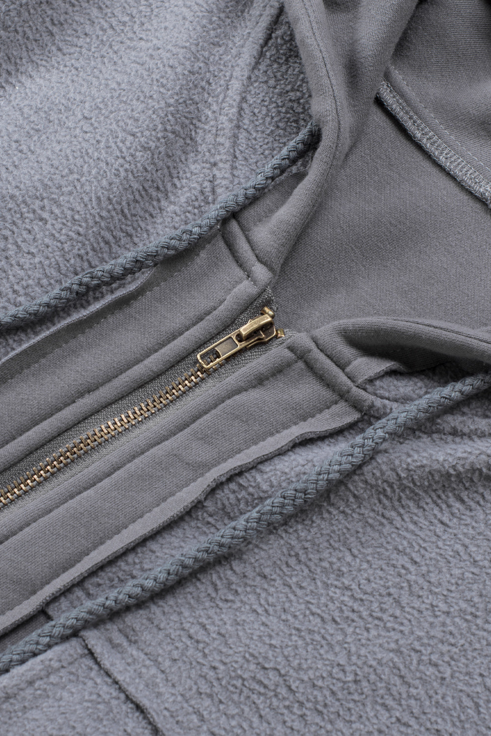 Flap Pockets Bishop Sleeve Zip Up Hoodie