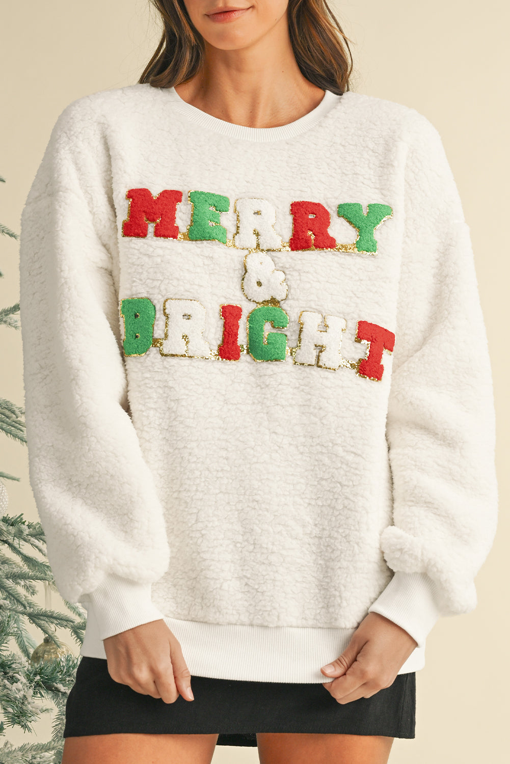 Snow White Merry & Bright Fuzzy Sweatshirt
