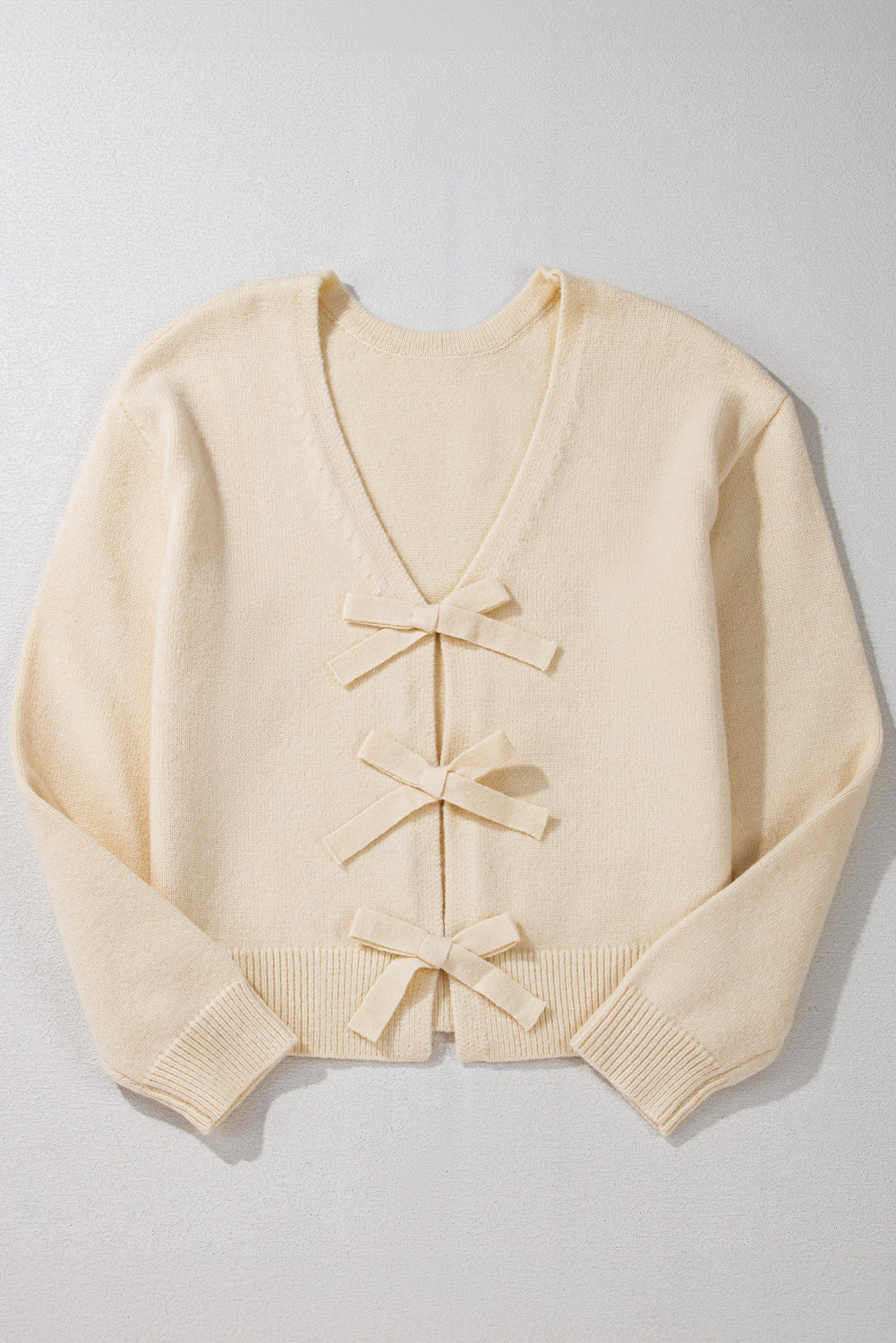 Kira Bow knot Knit Cropped Cardigan