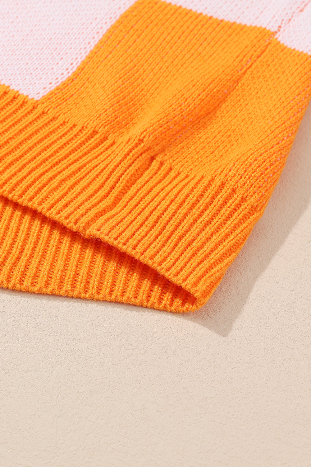 Checked Bishop Sleeve Pullover Sweater