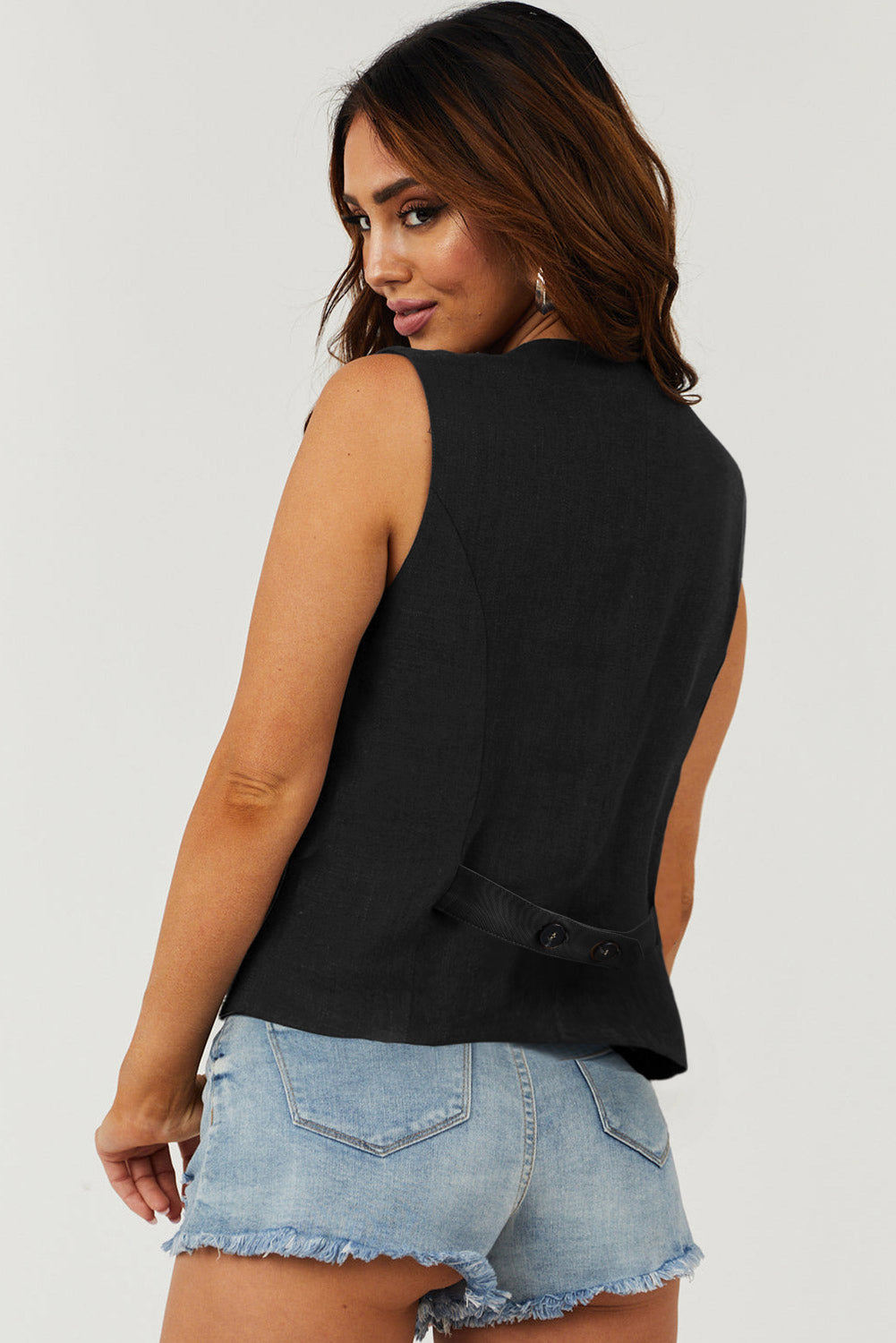 Aria Button Up V-Neck Suit Vest