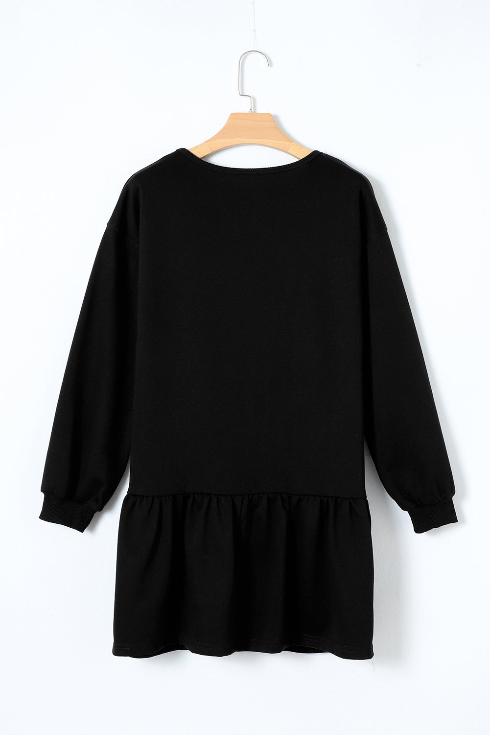 Ruffle Hem Mini Sweatshirt Dress