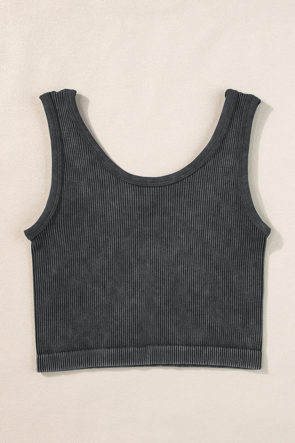 Ribbed Knit Cropped Tank Top