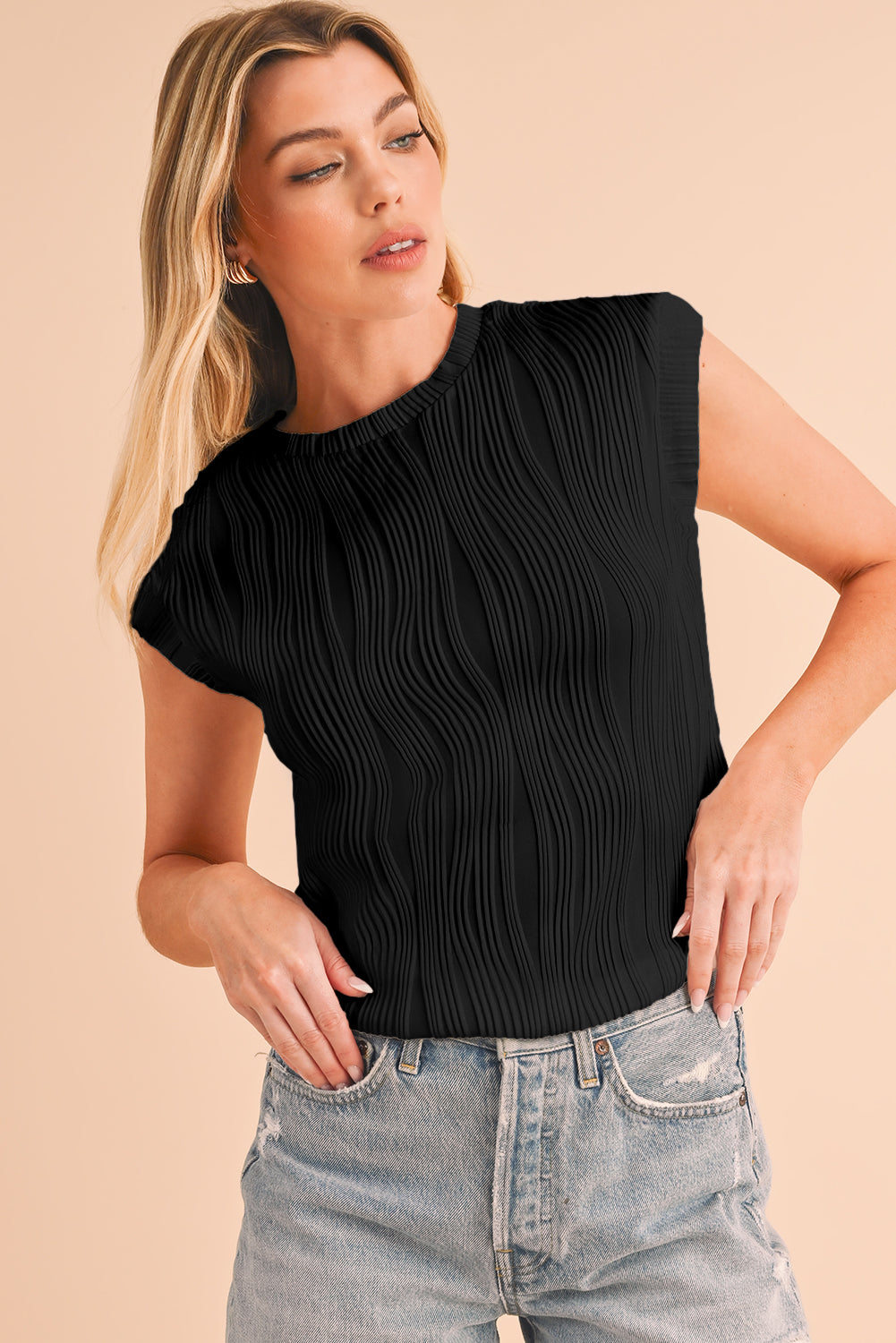 Hailey Wavy Textured Top