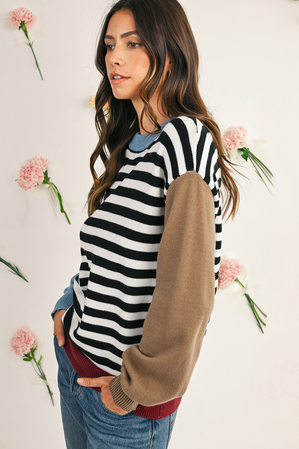 Lyra Striped Colour-block Sweater