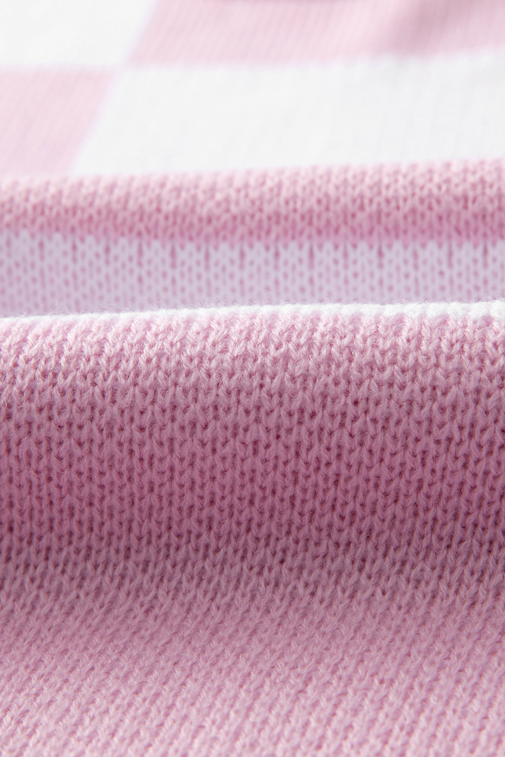 Checked Bishop Sleeve Pullover Sweater
