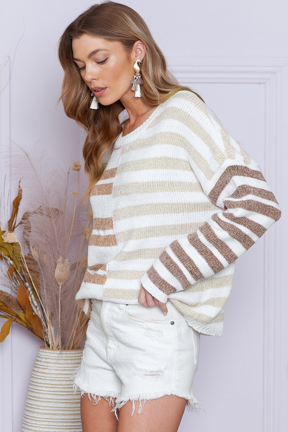 Nia Striped Colour-block Sweater