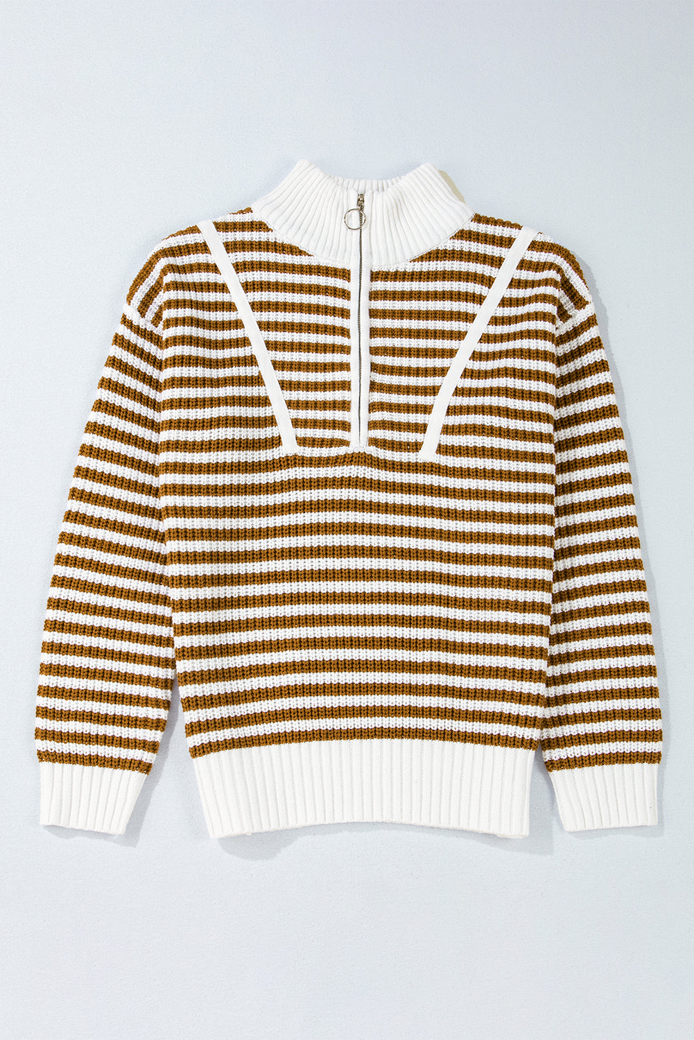 Nylah Striped Half-Zip Sweater