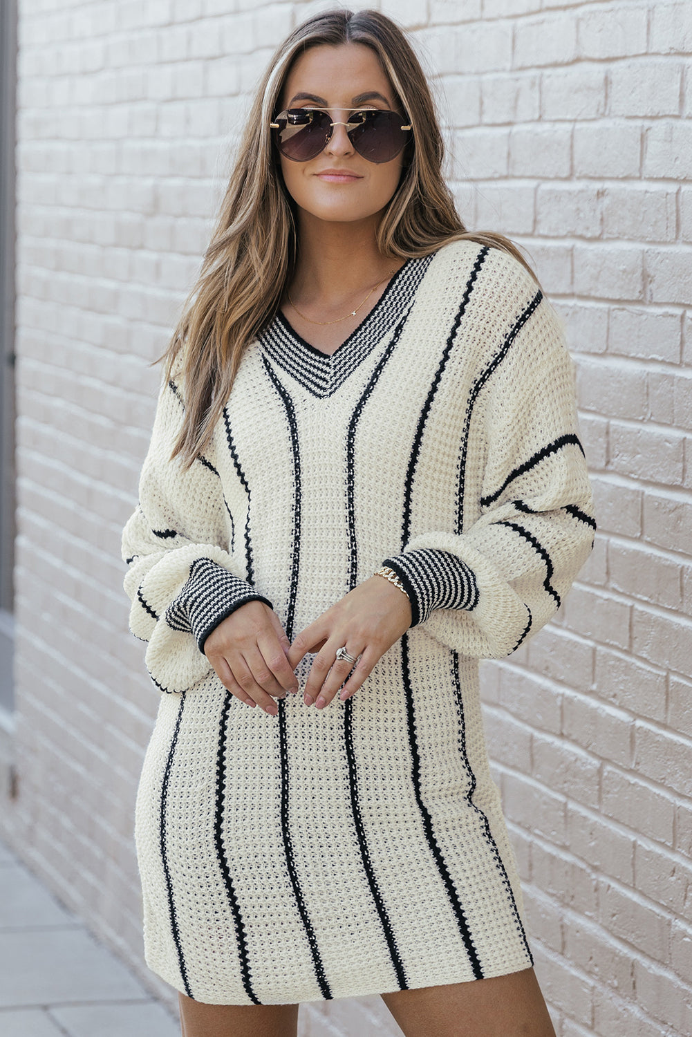 Blair Contrast V-Neck Sweater