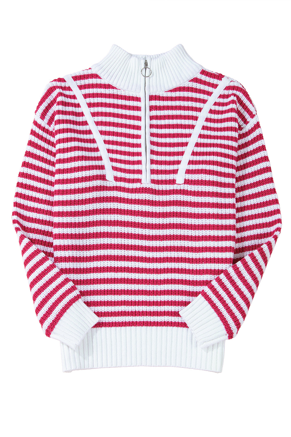 Nylah Striped Half-Zip Sweater