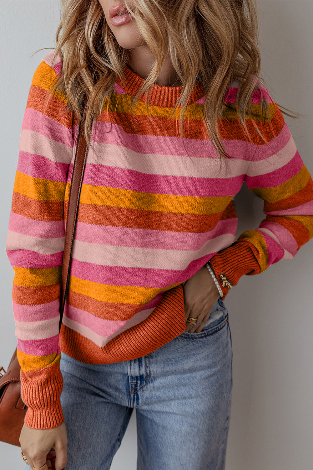 Myrah Striped Crew Neck Sweater