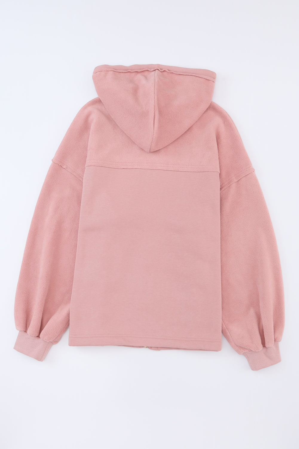 Flap Pockets Bishop Sleeve Zip Up Hoodie