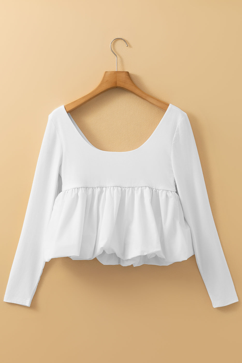 Mirah Bubble Hem Long Sleeve Top