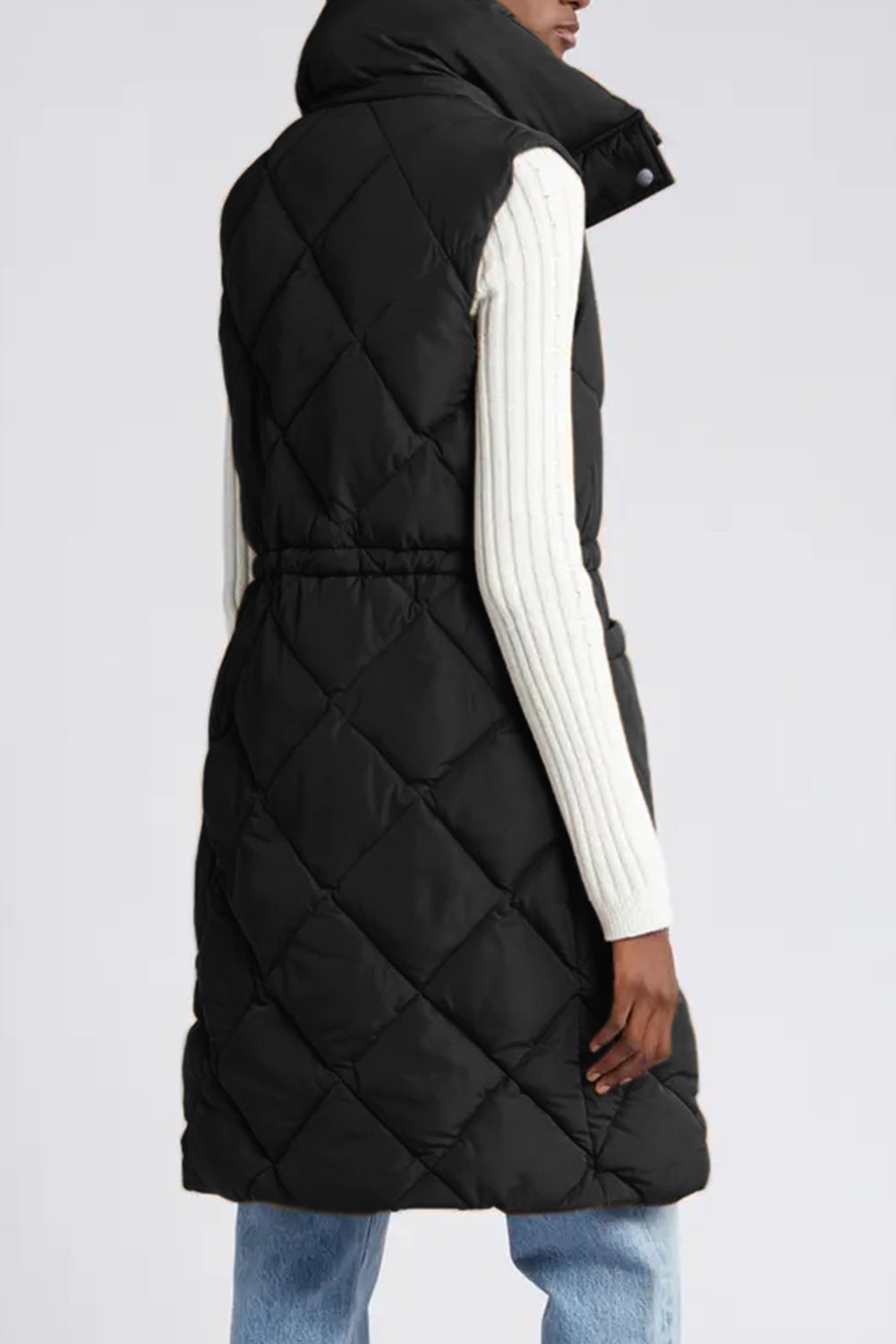 Puffer Quilted Long Vest Coat