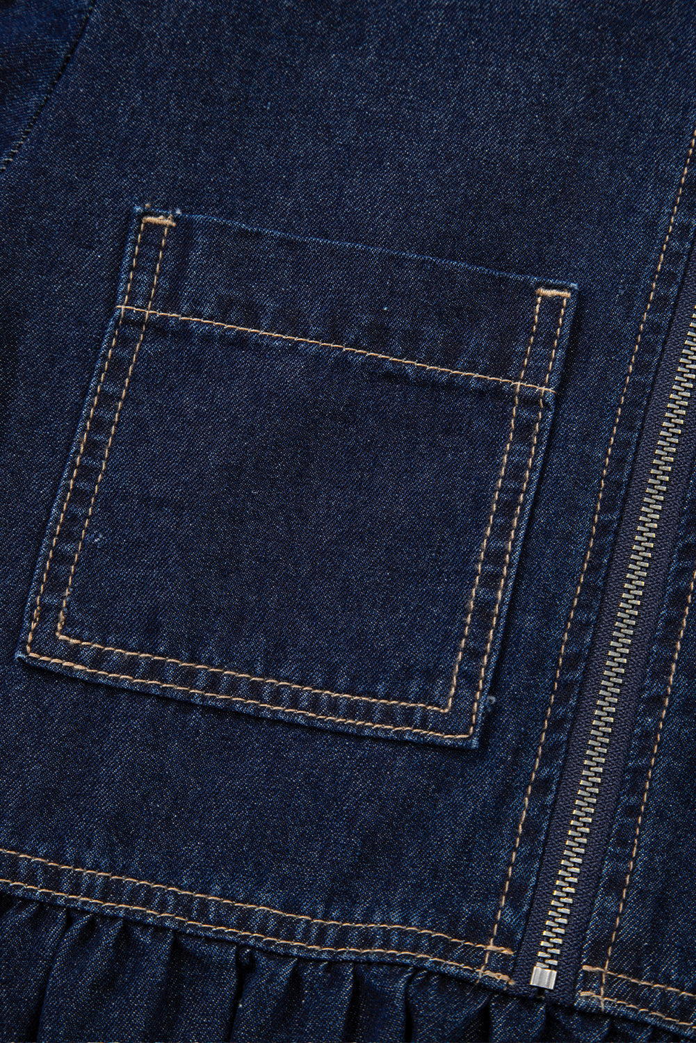 Skye Half Zipper Denim Mini Dress