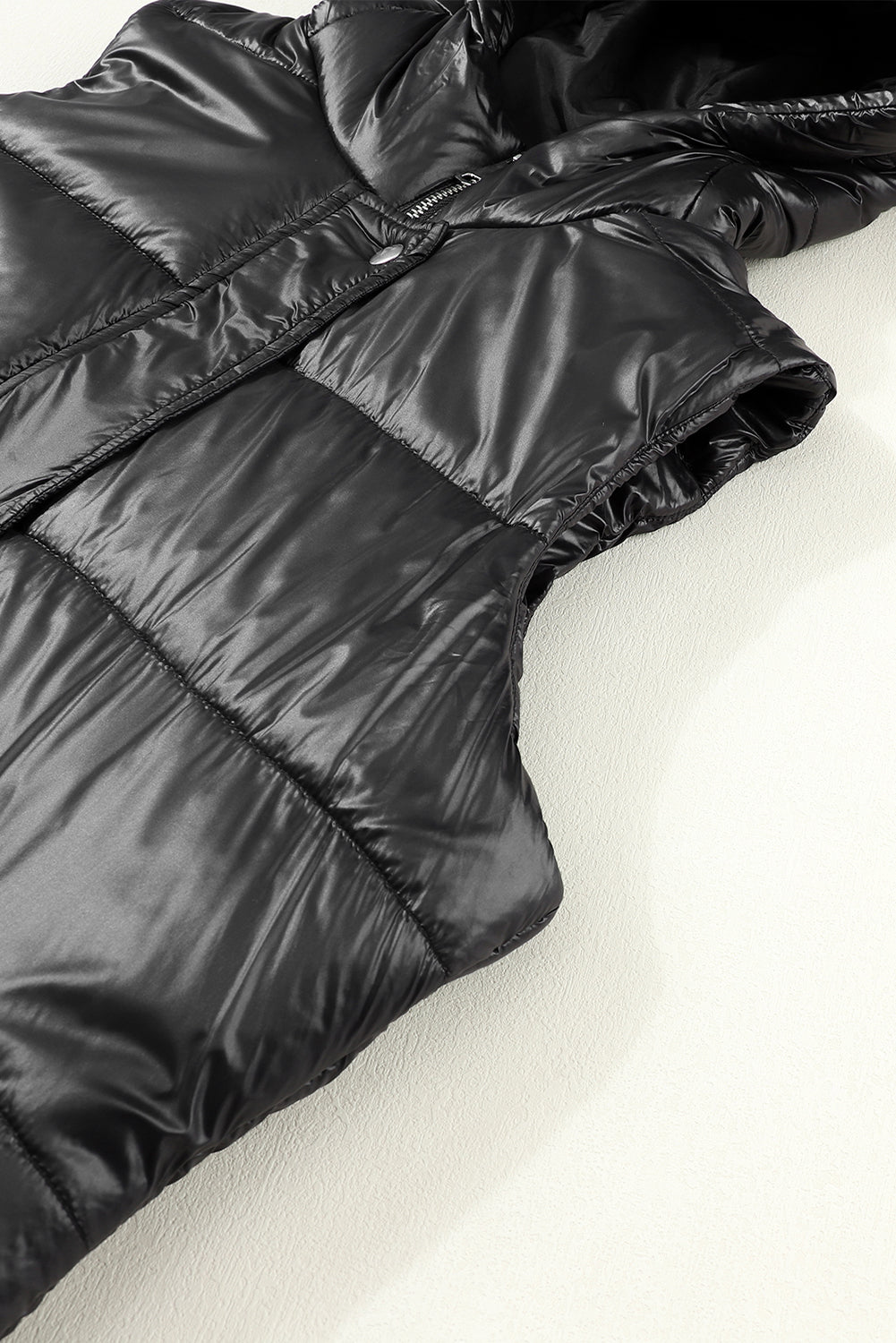 Elaine Hooded Quilted Long Vest Coat