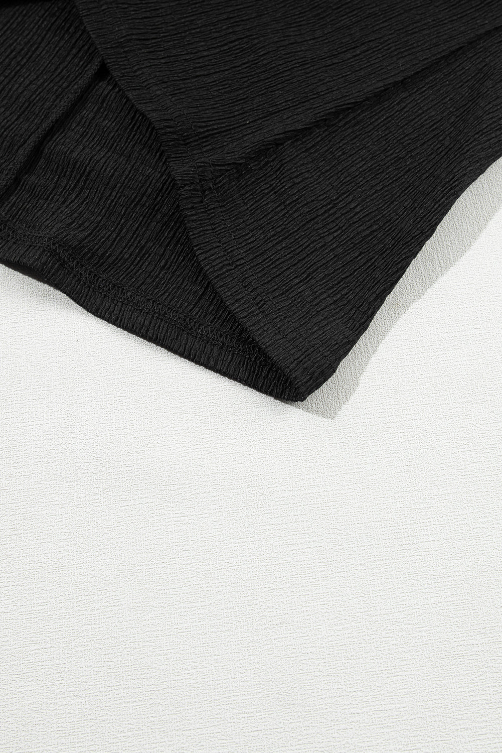 Basic Plain Textured V Neck T-Shirt