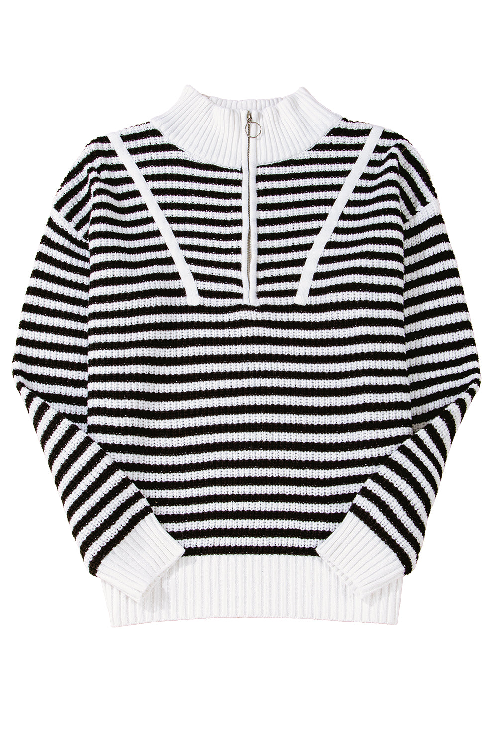 Nylah Striped Half-Zip Sweater
