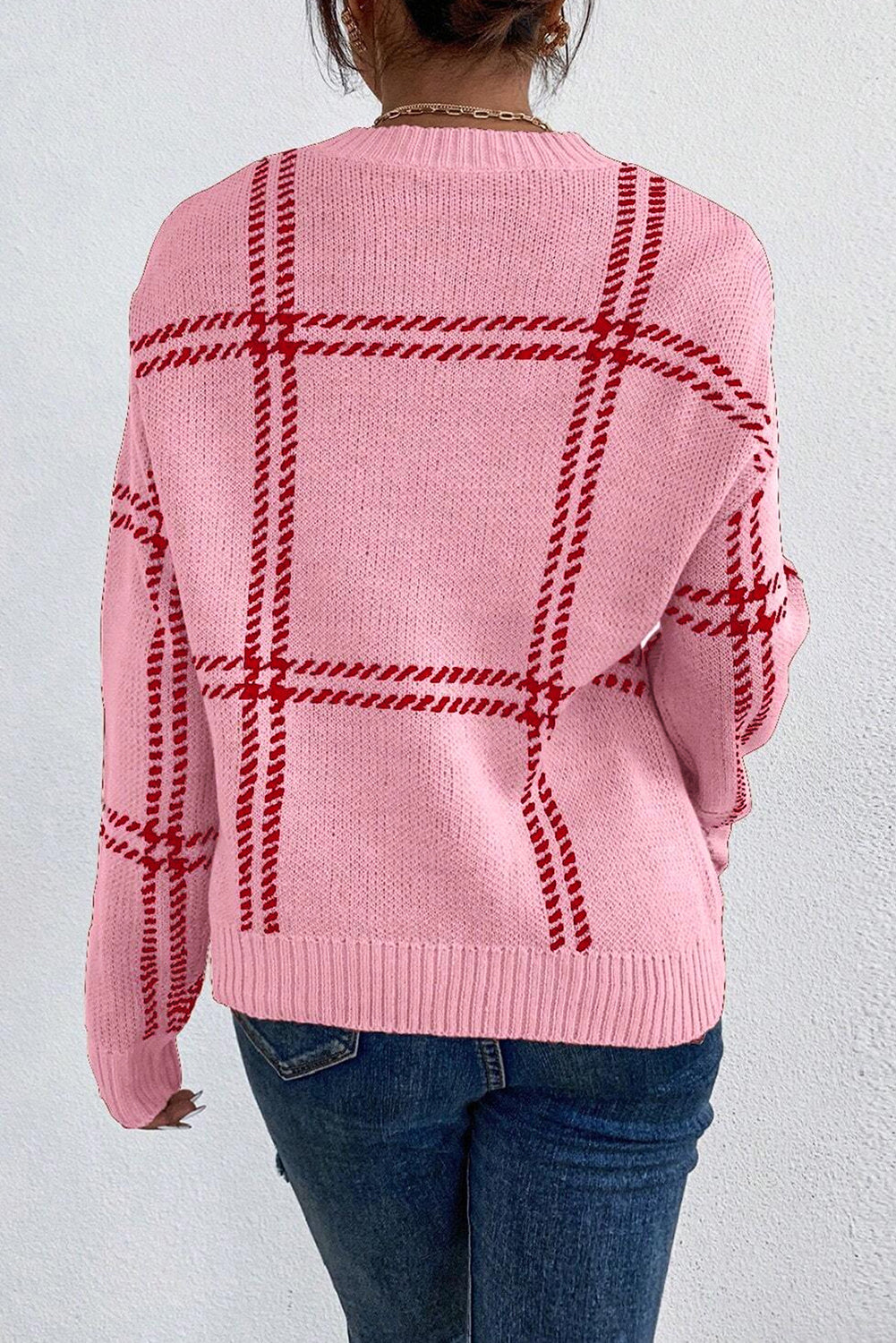 Evelyn Plaid Pattern Sweater