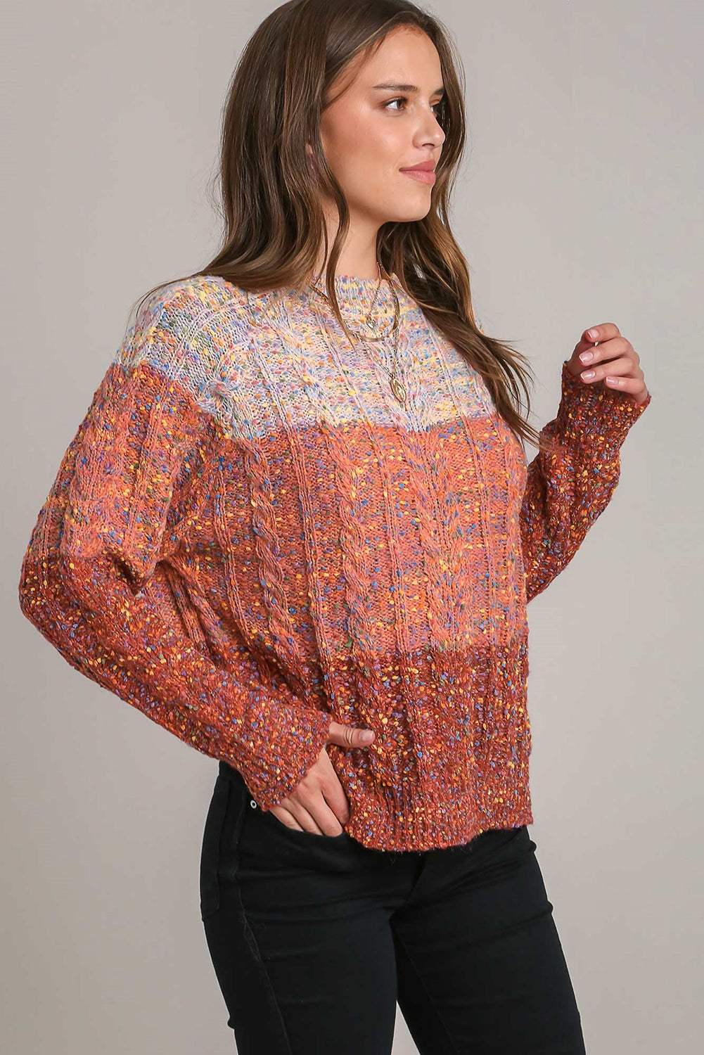 Confetti Colorblock Knit Sweater